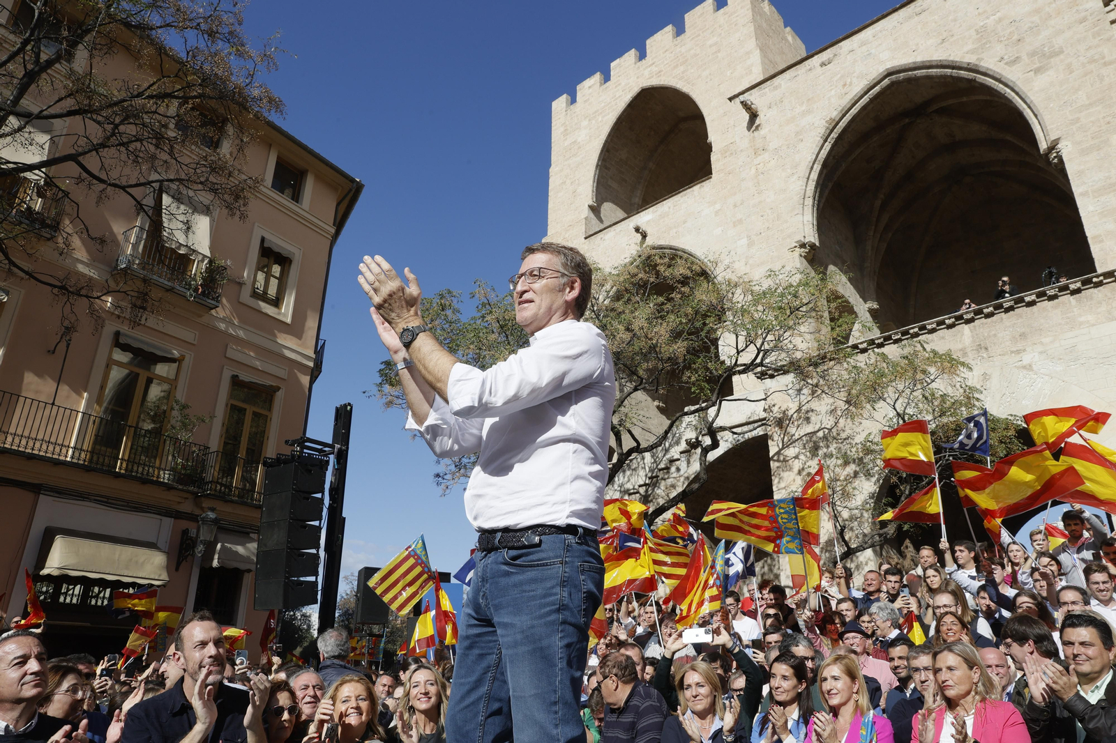 Feijóo durante su intervención en Valencia.