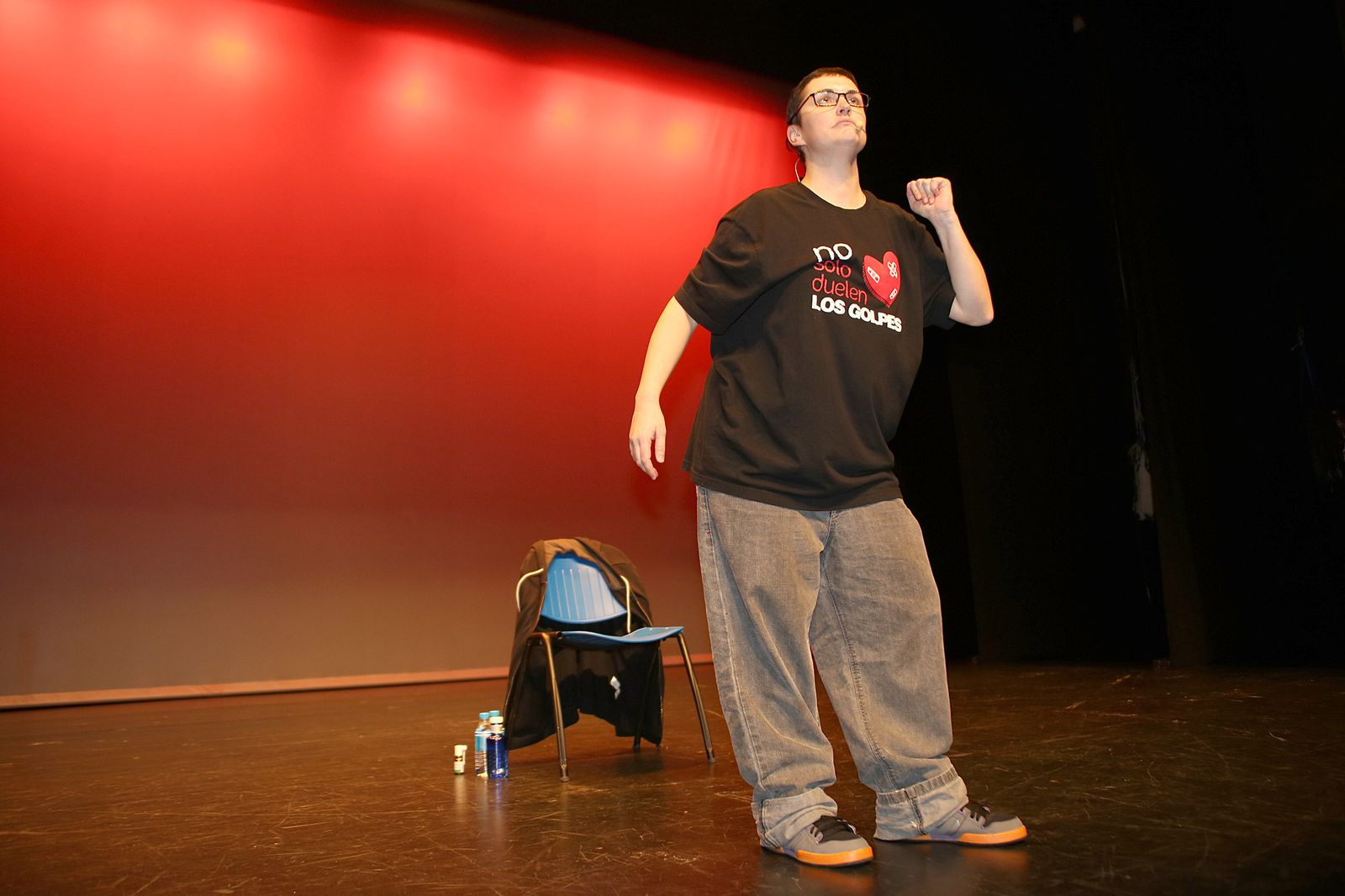 Un momento de la actuación, ayer en el Teatro Moderno.