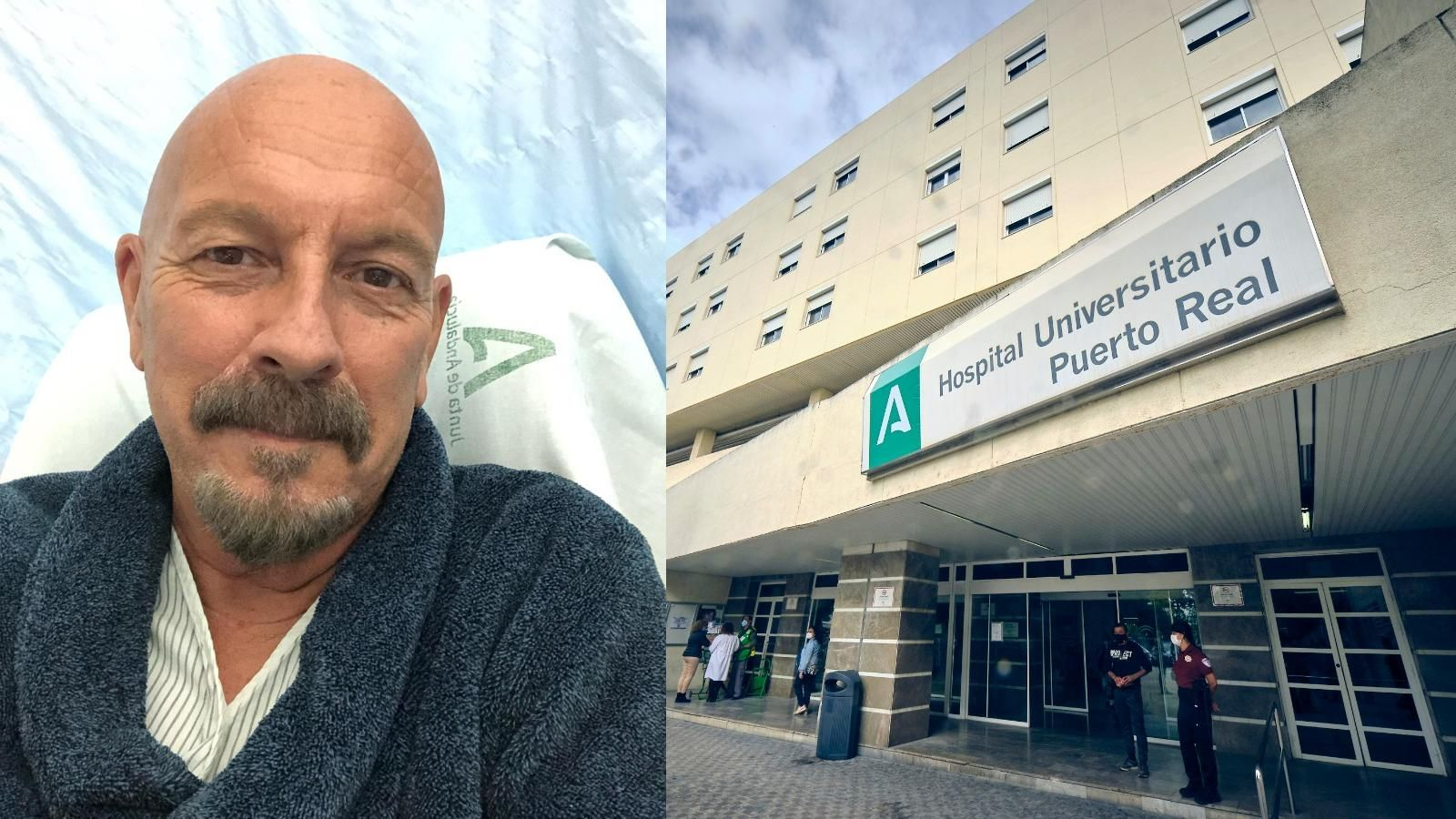 Javier Ruibal tras ser intervenido en el Hospital de Puerto Reeal Javier Ruibal tras ser intervenido en el Hospital de Puerto Reeal