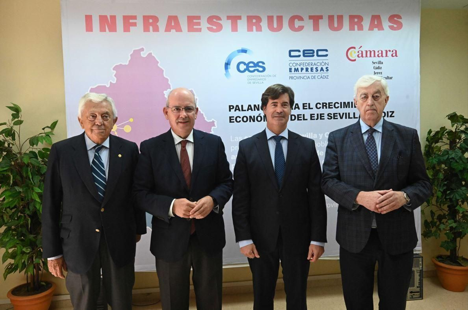 CEC, CES y las Cámaras de Comercio de Sevilla y Cádiz, reunidos en Los Palacios.