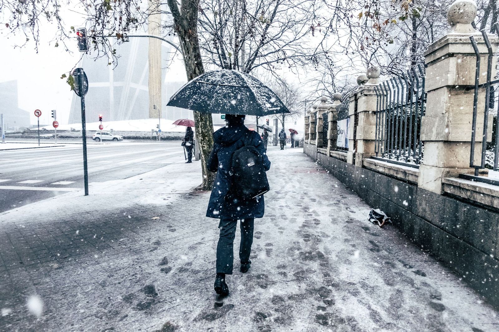Imágenes de la nevada que ha dejado la borrasca Kristin en Madrid capital