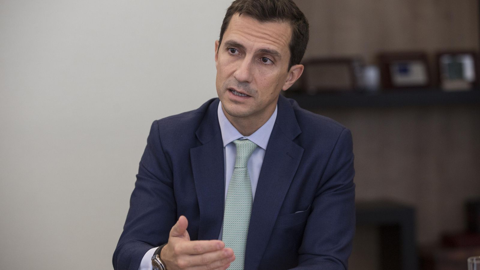 Javier López-Belmonte, vicepresidente de Rovi, durante una entrevista