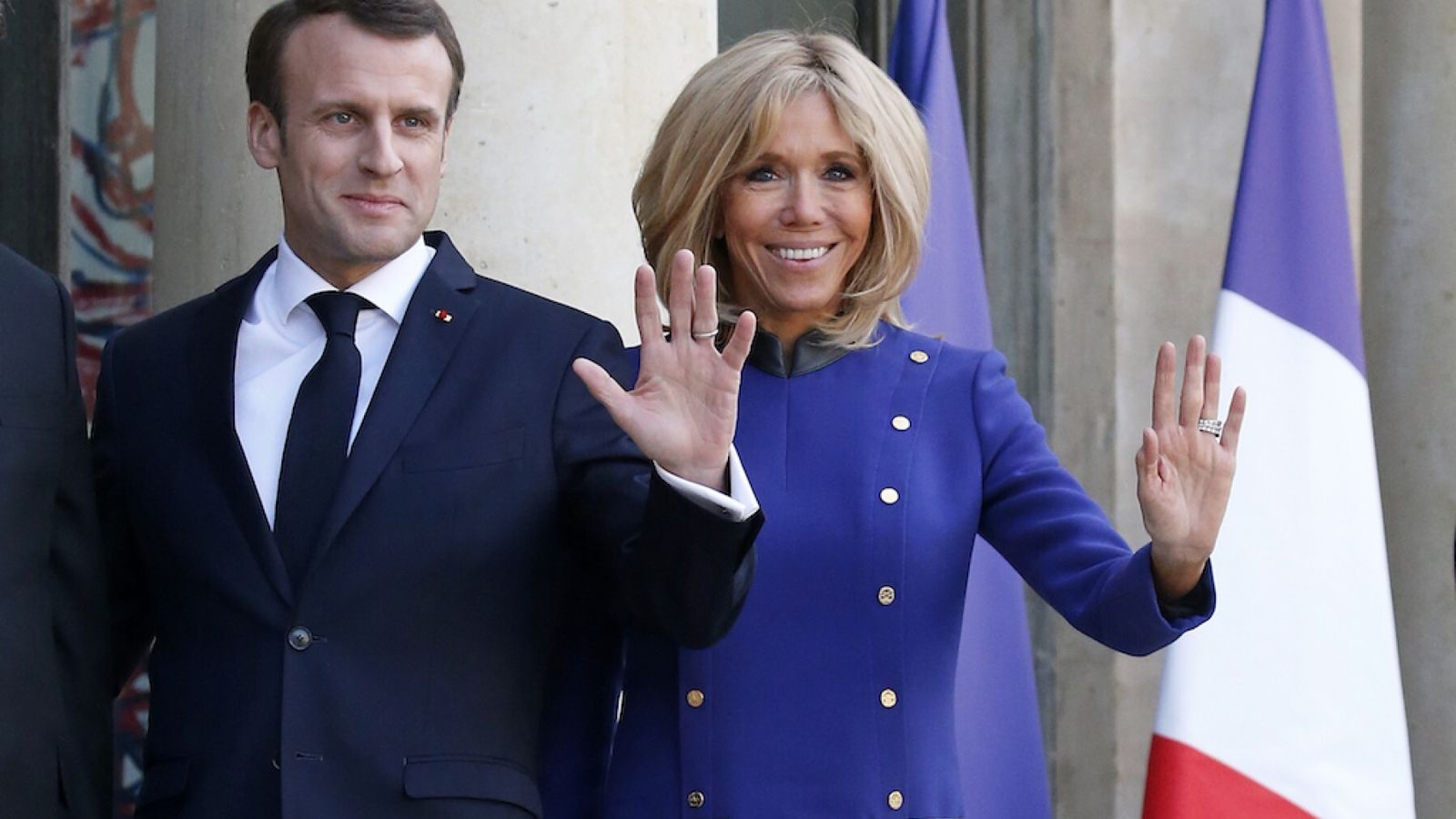 El presidente francés, Emmanuel Macron, con su mujer, Brigitte.