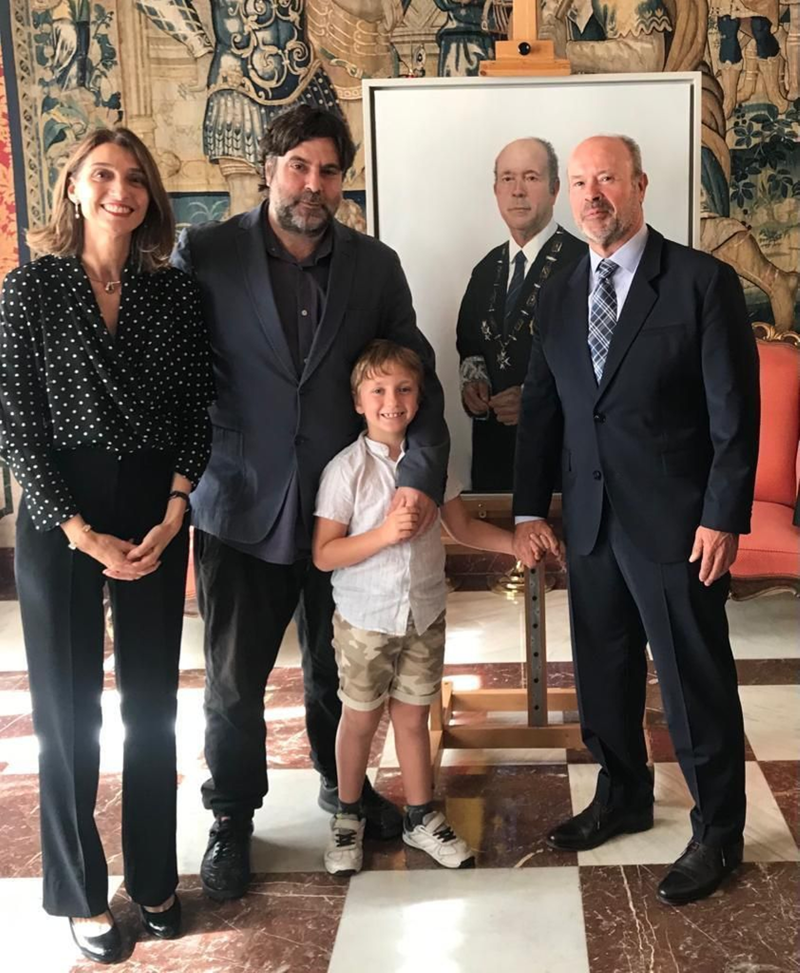 Pepe Baena junto su hijo, el exministro Juan Carlos Campo y la ministra de Justicia Pilar Llop