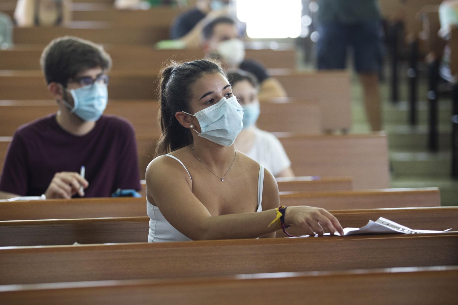 Estudiantes en una de las aulas de Derecho.