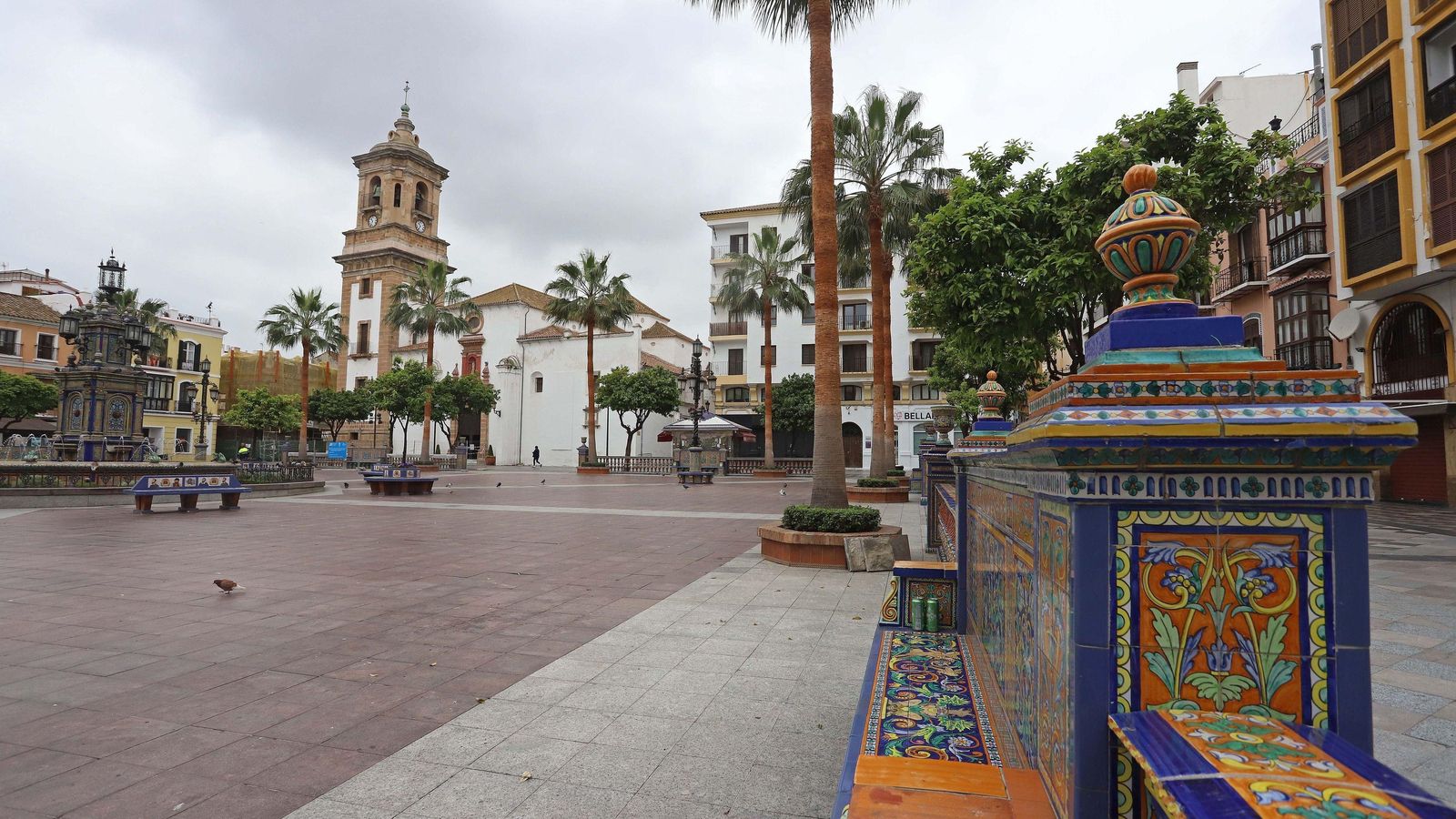 La Plaza Alta, desierta durante la cuarentena del coronavirus.
