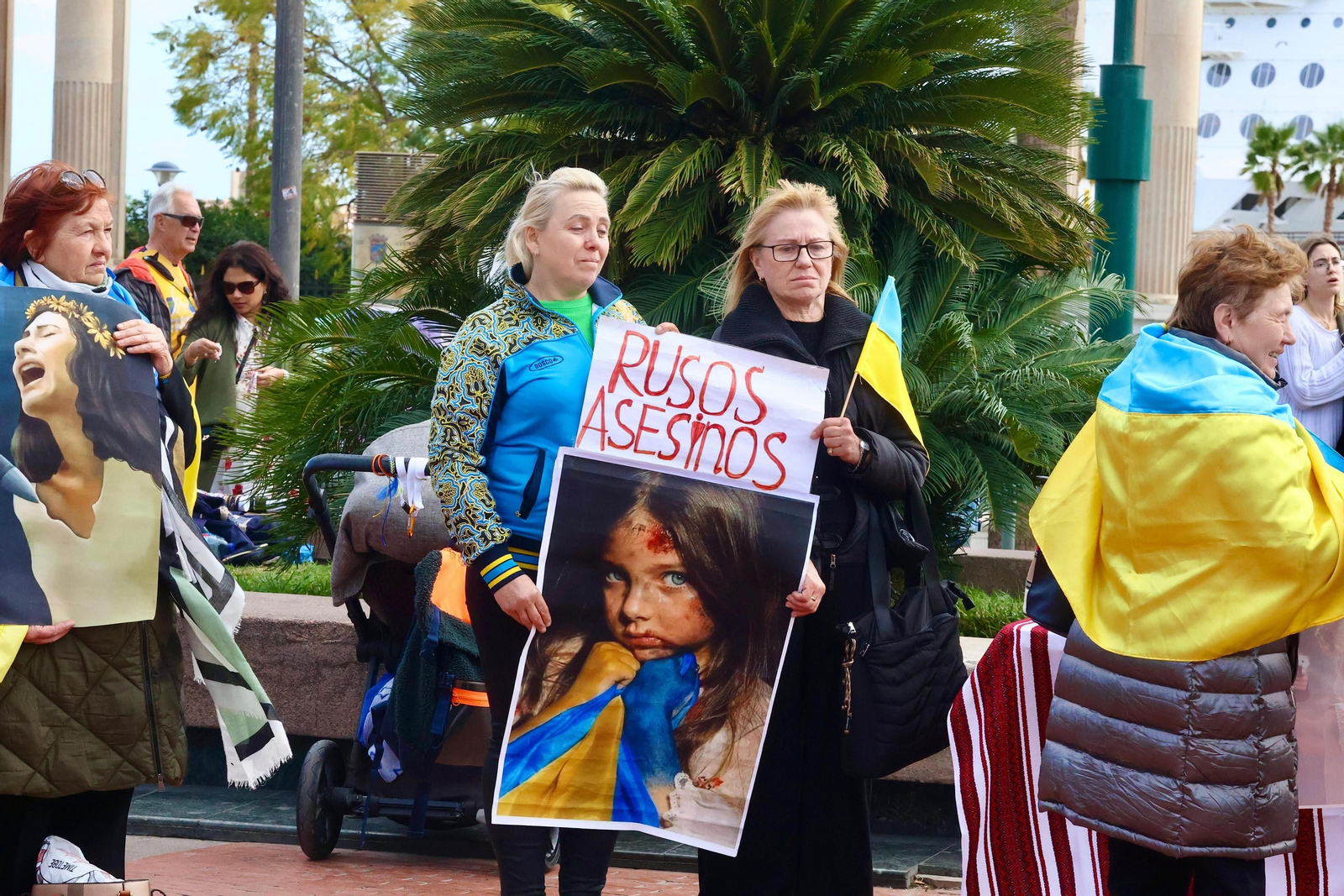 Concentración en Málaga por el segundo aniversario de la invasión de Ucrania