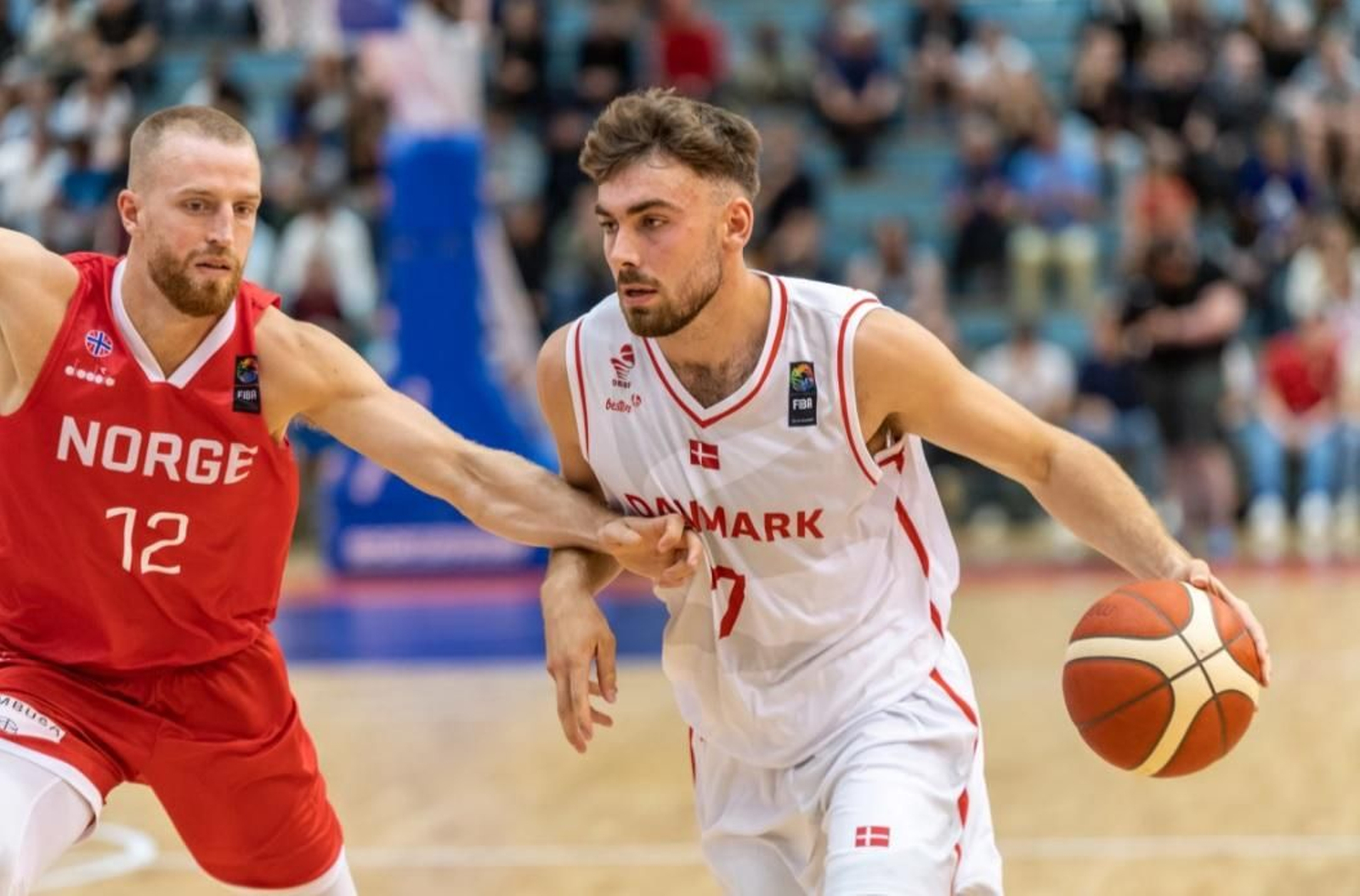 Liam Churchill Sorensen, en un partido con la selección de Dinamarca.