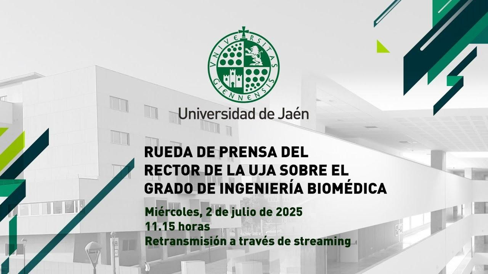 Rueda prensa del Rector de la UJA Nicolás Ruiz para informar sobre el Grado en Ingeniería Biomédica
