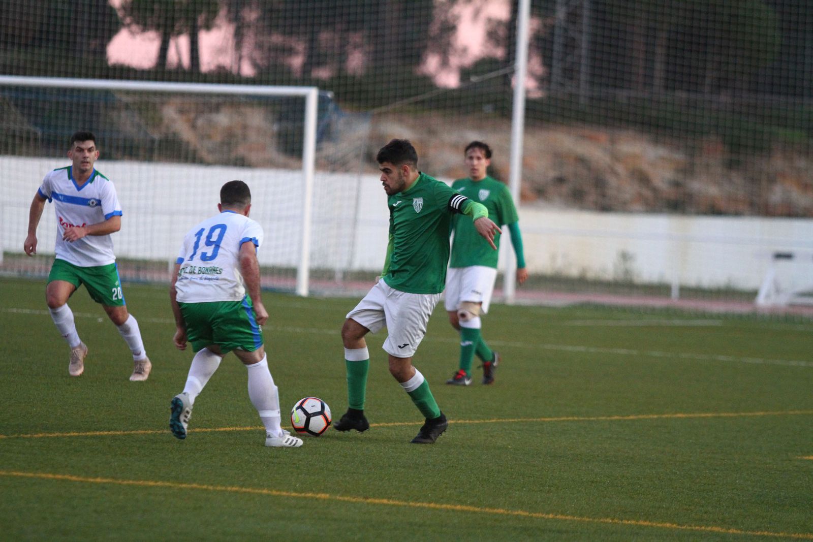 Álex Blanquiño, capitán del Cortegana, en un encuentro de la presente temporada.
