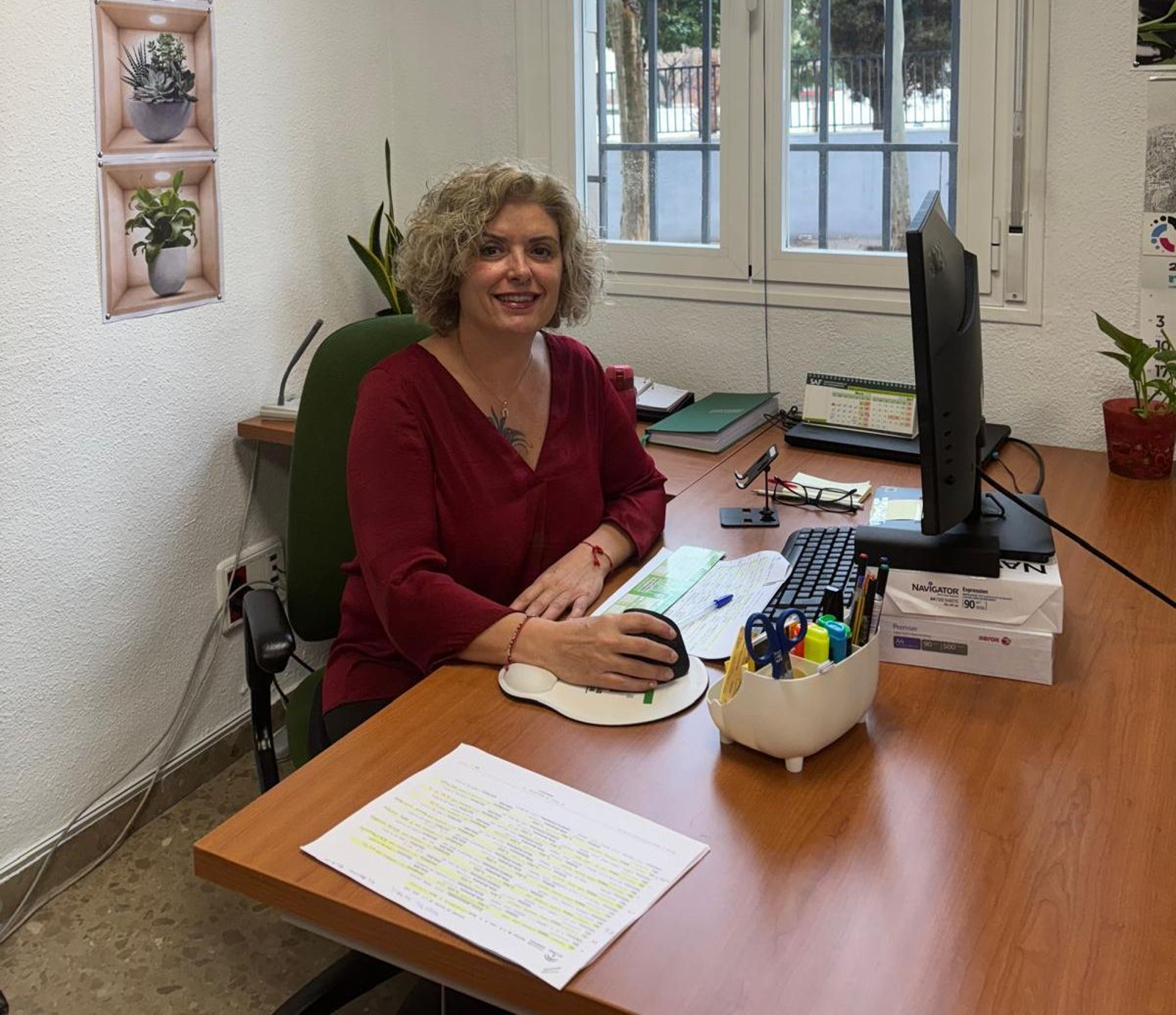 Lolga González, en su despacho en la actualidad