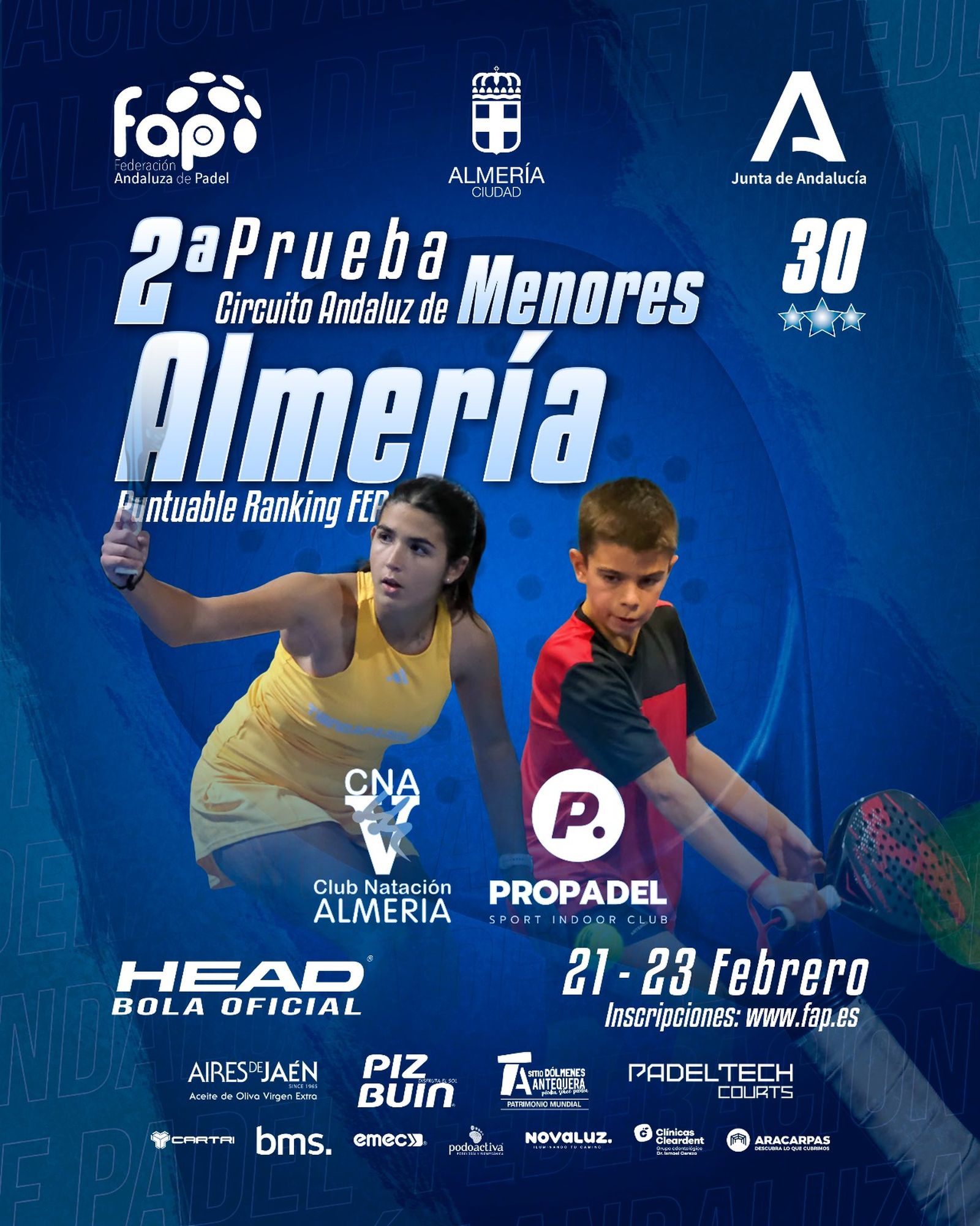 Cartel de la segunda prueba Circuito Andaluz Menores que tendrá lugar en Almería.