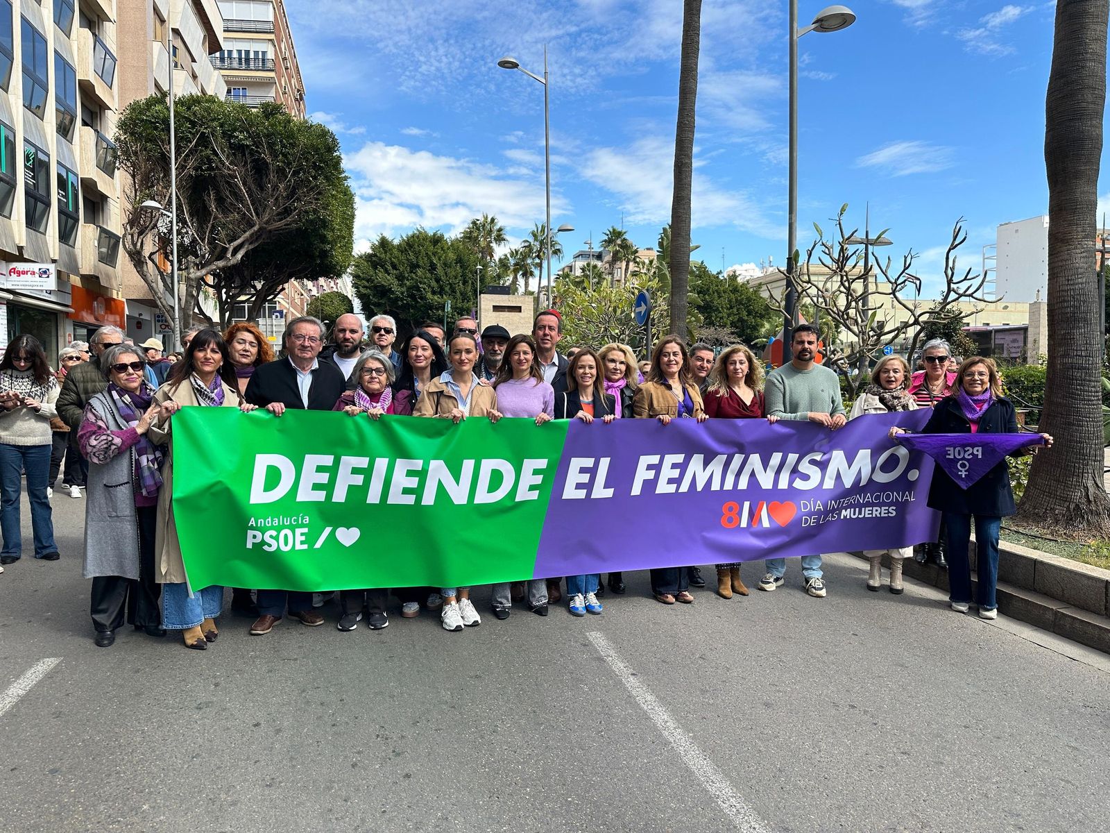 Socialistas almerienses, en la manifestación convocada por la Plataforma de Acción Feminista.