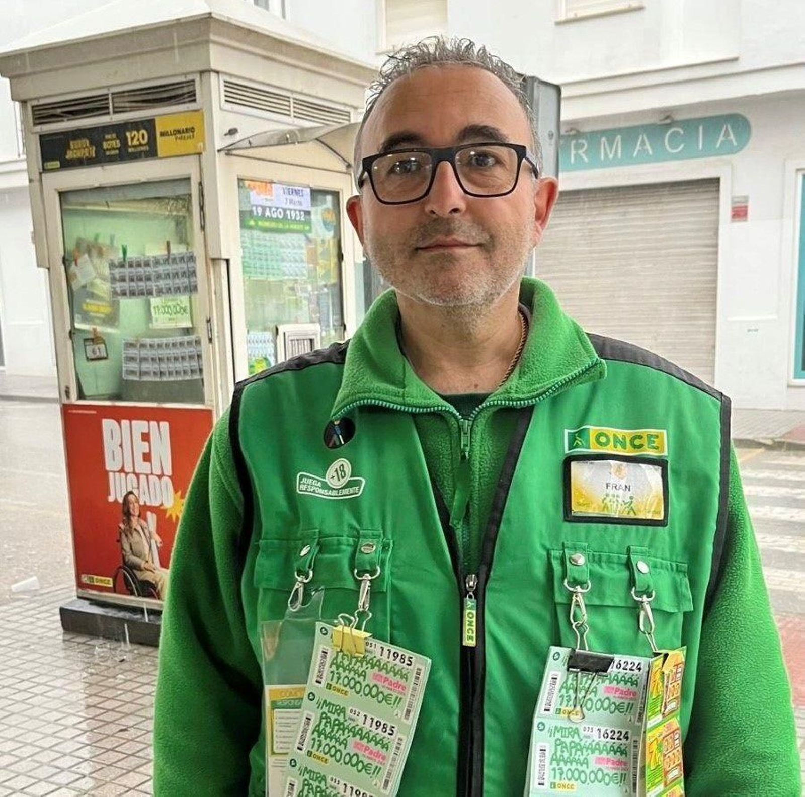 Francisco José Manzorro, vendedor del cupón premiado en Vejer de la Frontera.