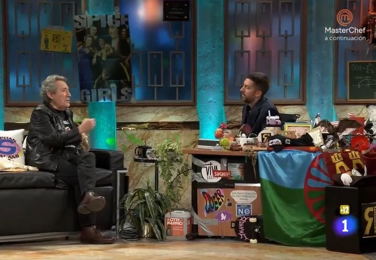 Imagen de la entrevista de Miguel Ríos con Broncano.