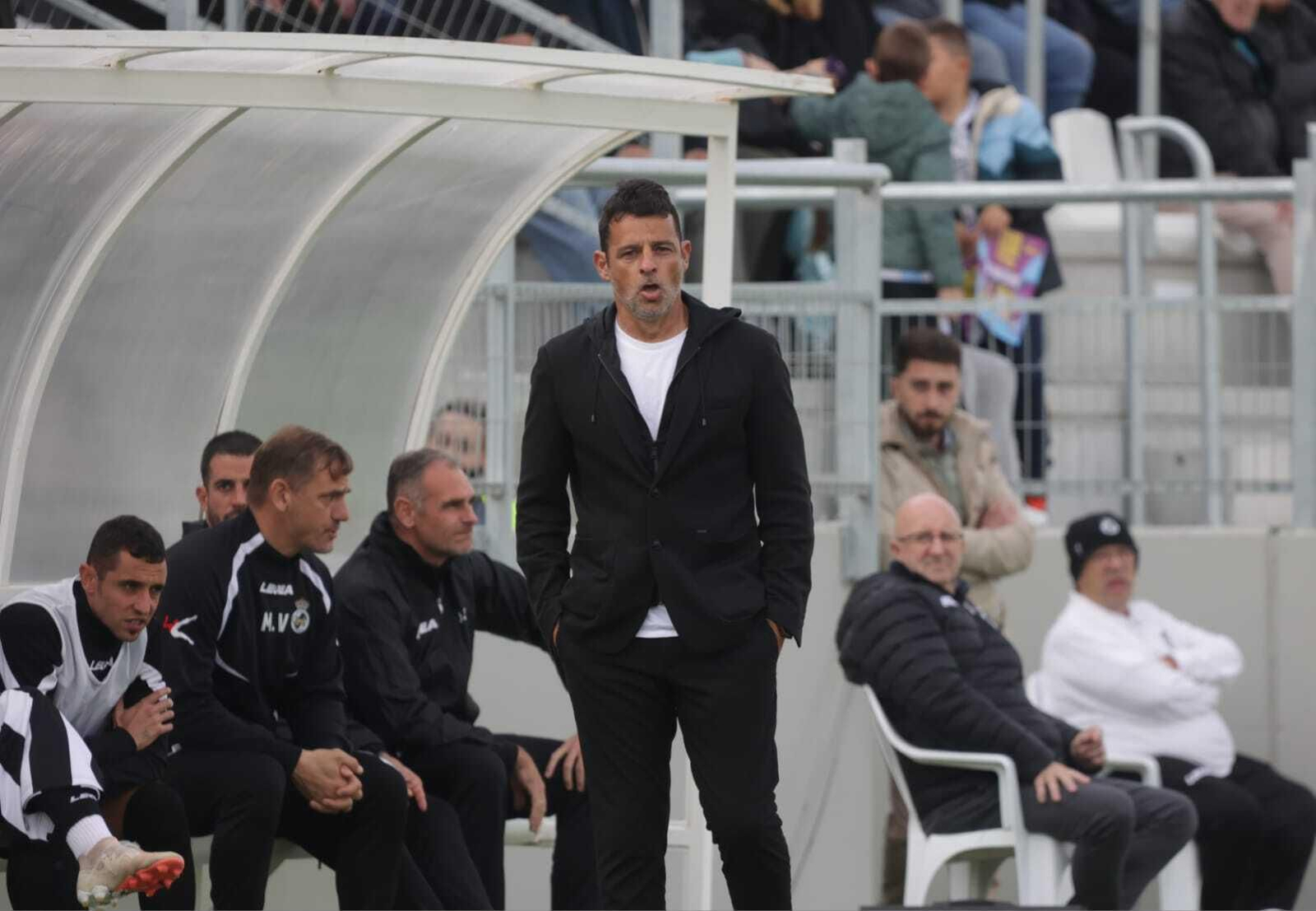 Mere, durante el partido de ayer.