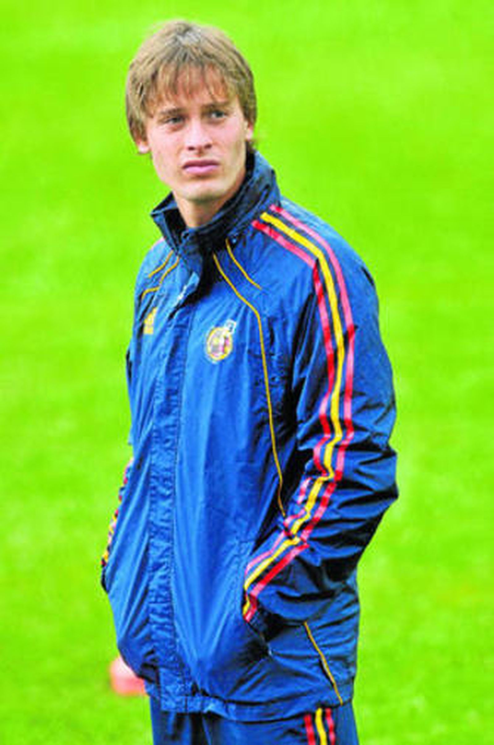 Canales, preocupado en el entrenamiento de ayer.