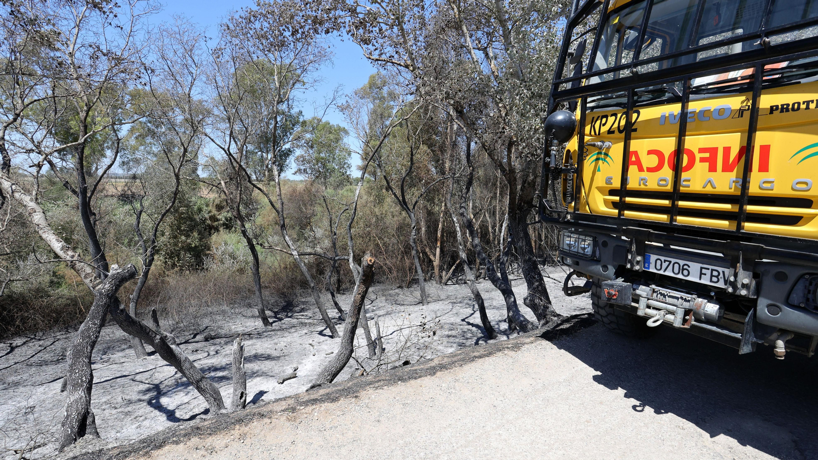 Infoca refresca la zona del incendio en La Ina
