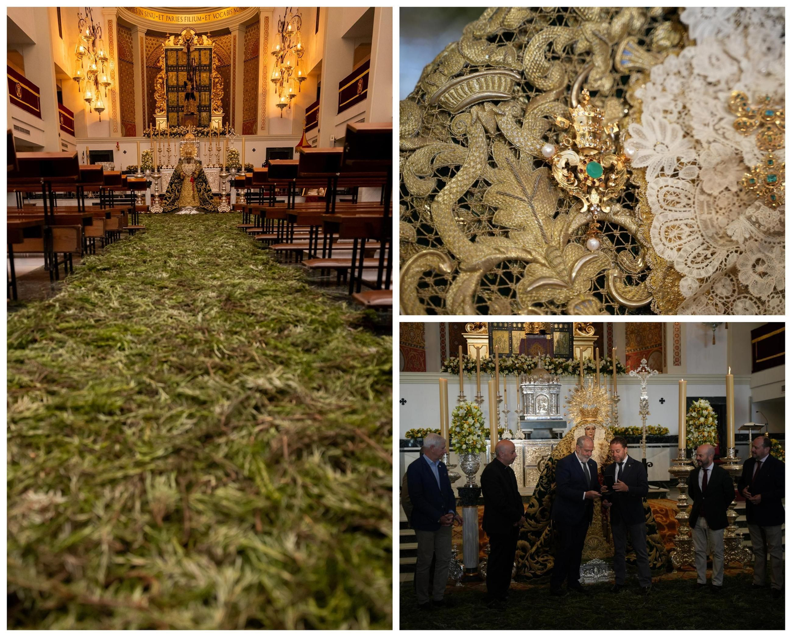La Virgen de la Esperanza en besamanos antes de su traslado a Roma.