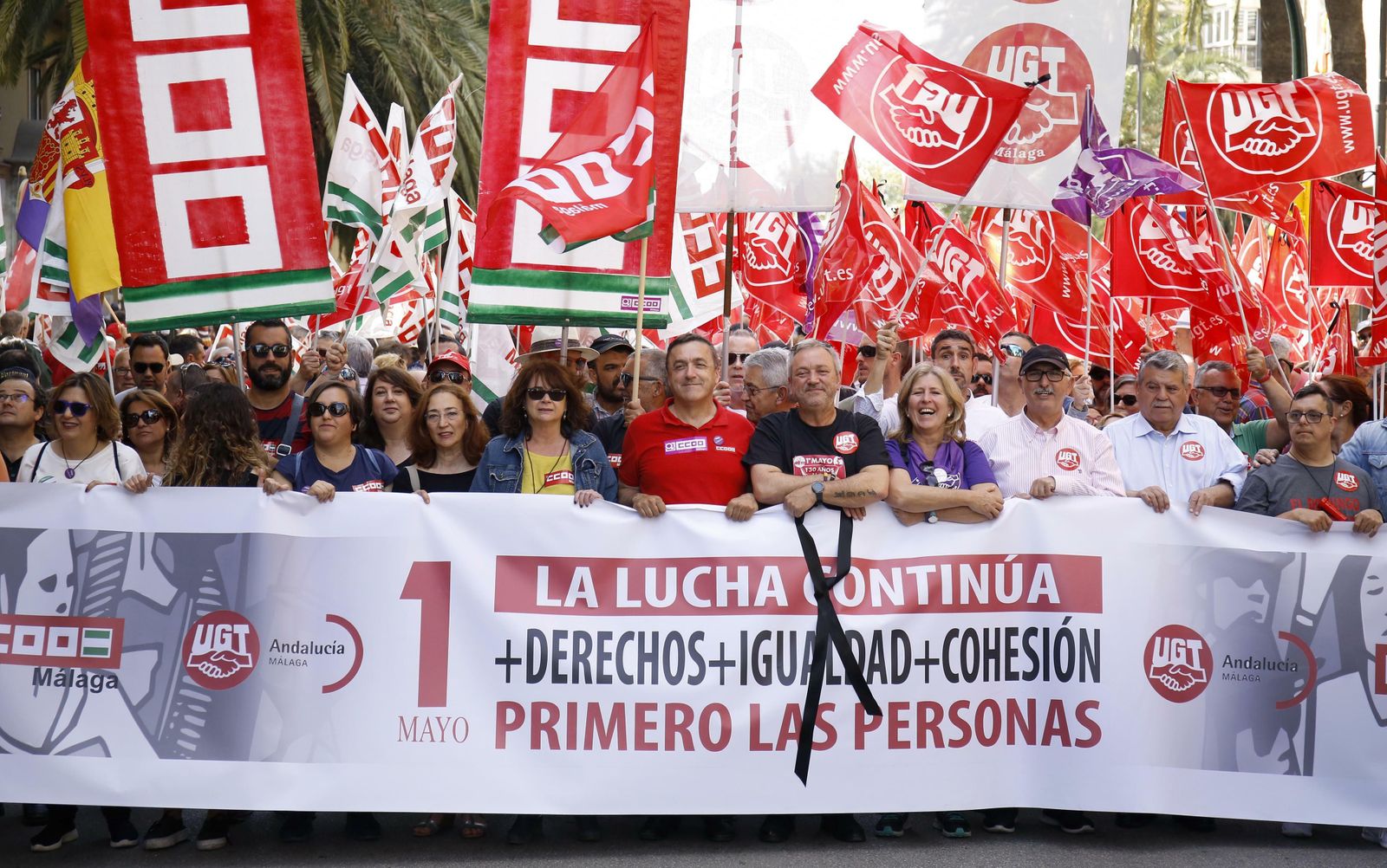 Las mejores fotografías de la manifestación del 1 de mayo en Málaga