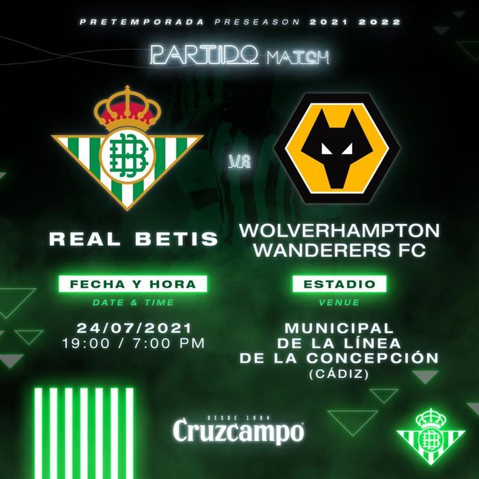 Anuncio del partido entre el Betis y el Wolverhampton.