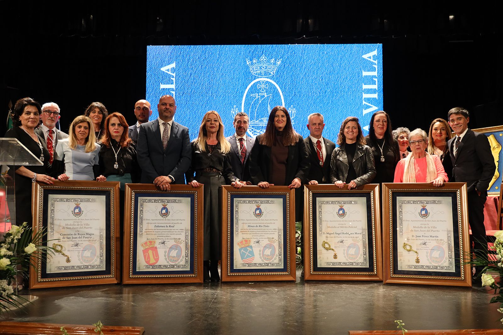 Homenajeados con las distinciones del Día de San Juan del Puerto 2026.