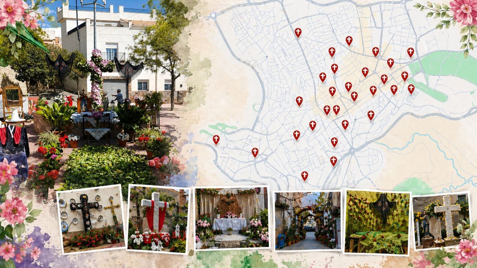 El mapa con todas las Cruces de Mayo de Jaén 2026: localizaciones a un ...
