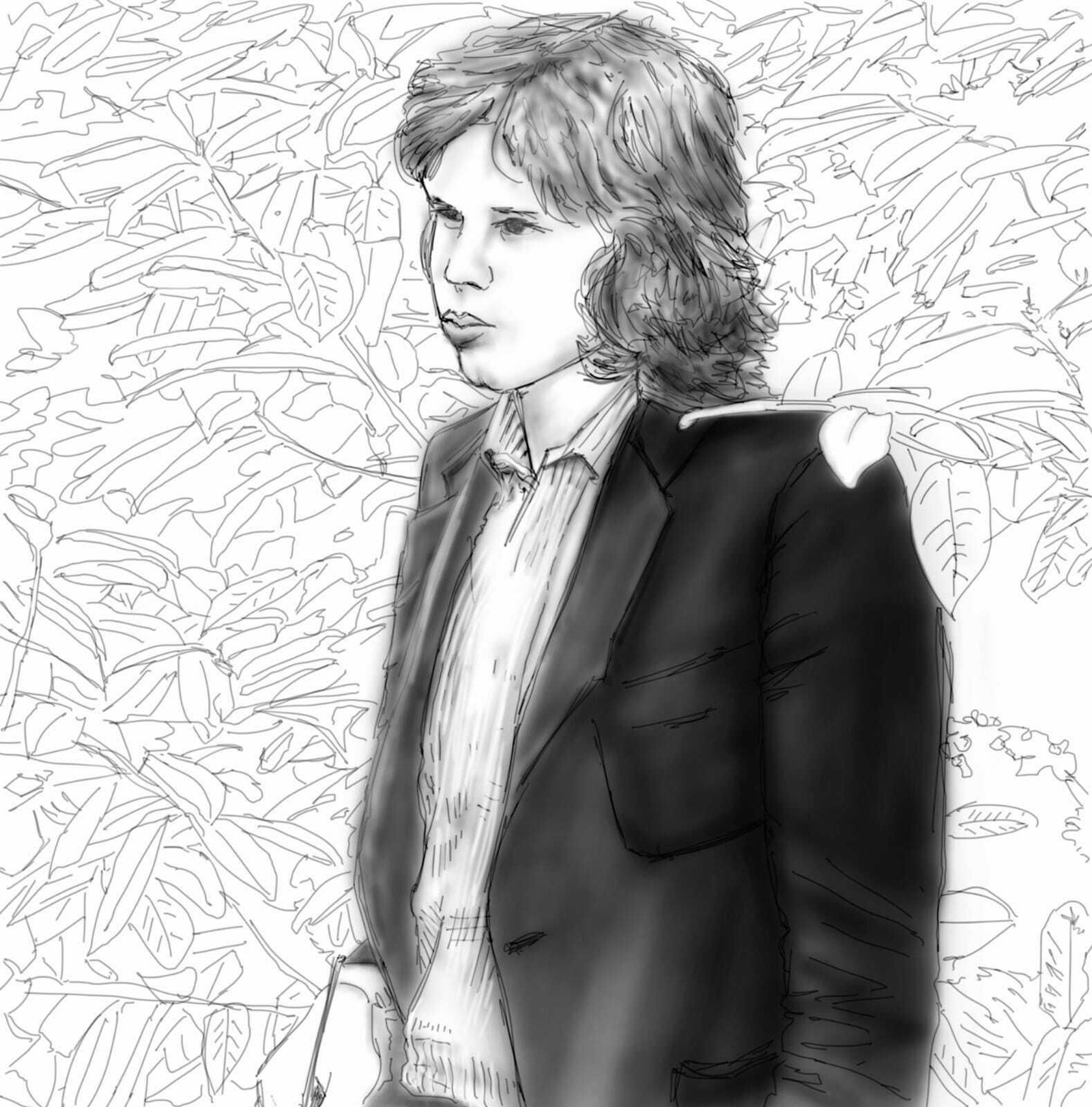 Una ilustración de Nick Drake. Una ilustración de Nick Drake.