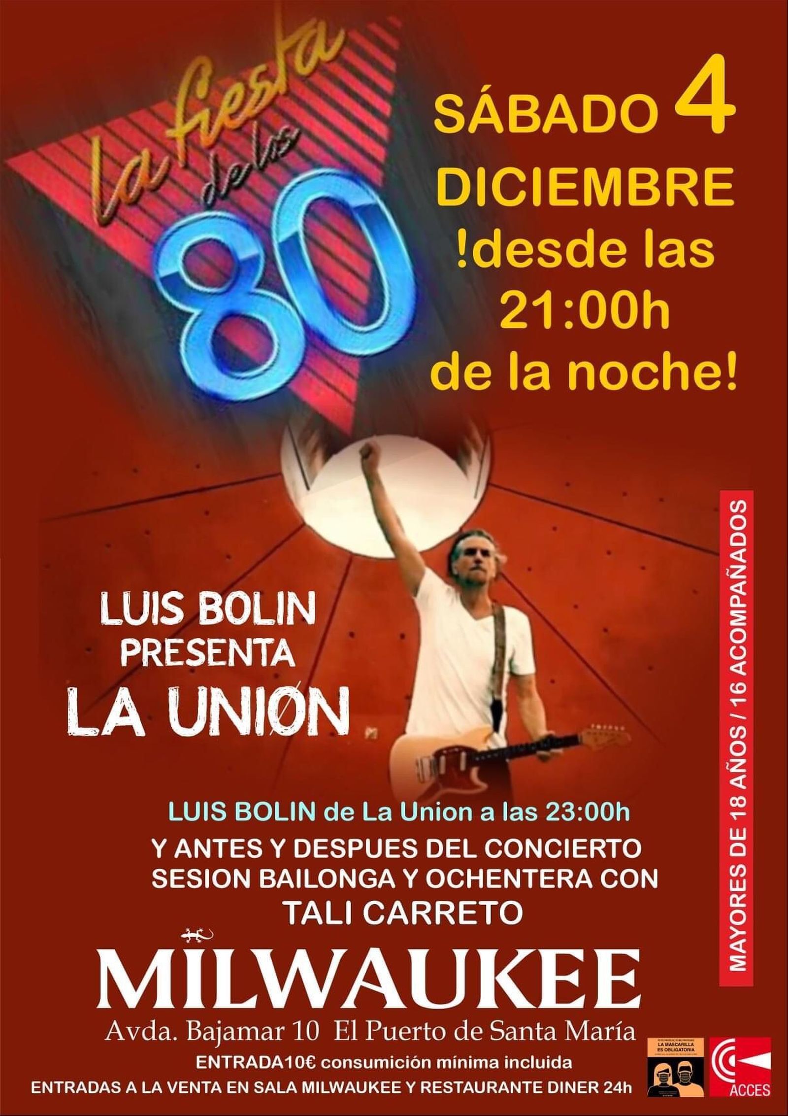 El cartel anunciador del concierto en Milwaukee.