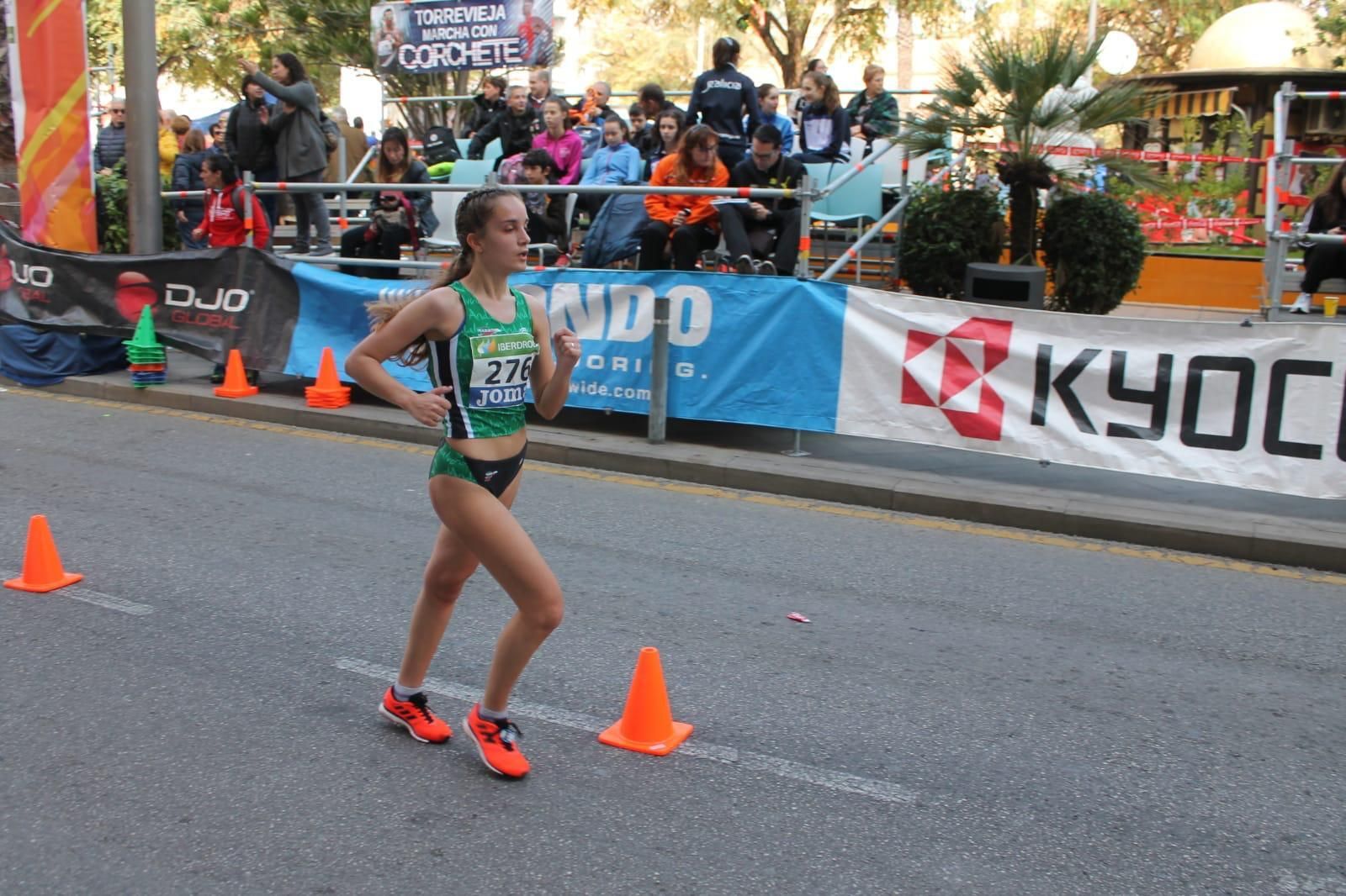 La marchadora algecireña Cristina Pro, en pleno esfuerzo