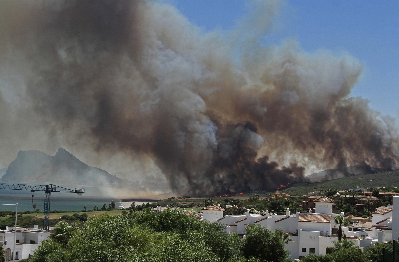 Imagen del incendio forestal declarado en La Línea, en Santa Margarita, en julio de 2016.