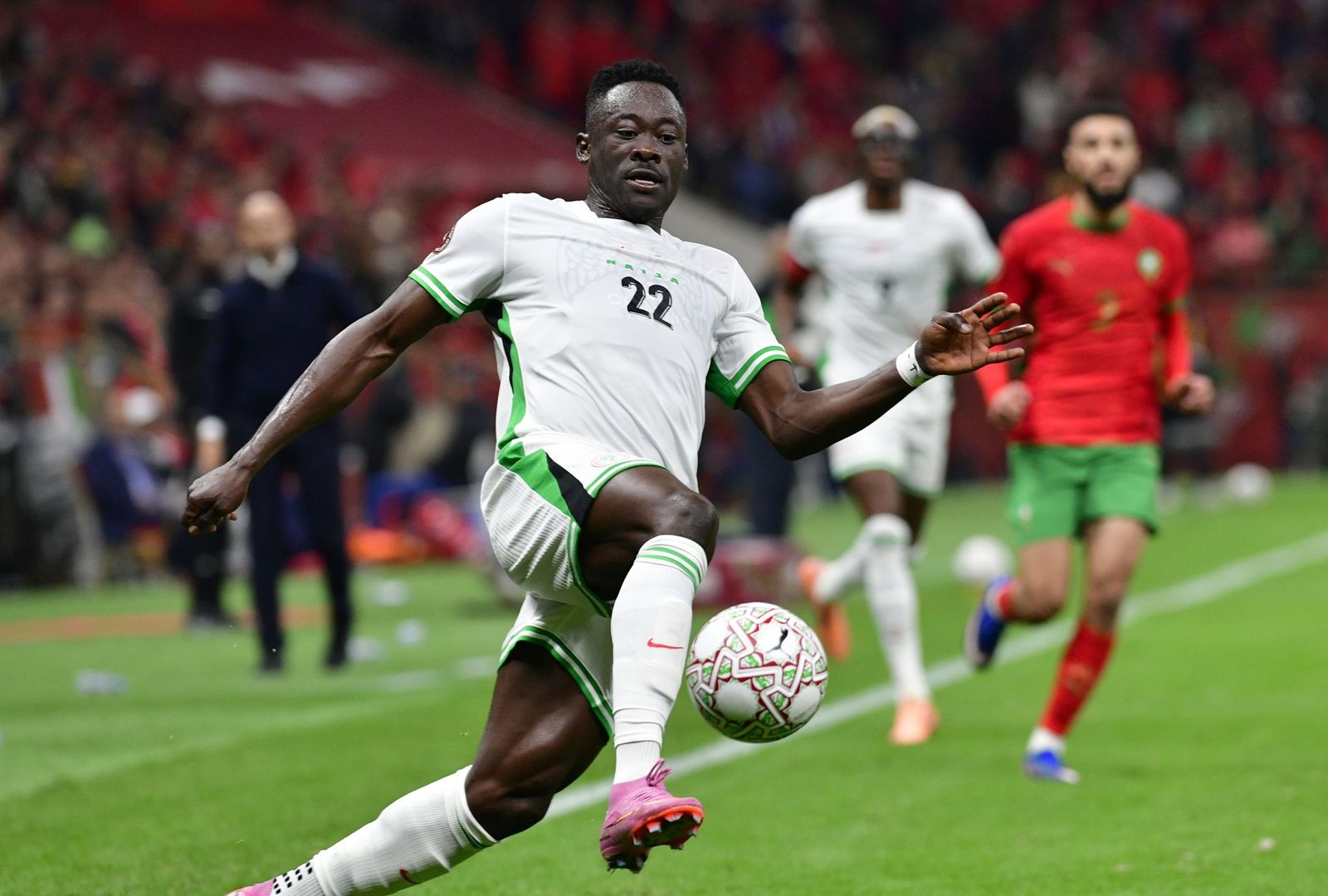 Akor Adams, durante el partido ante Marruecos.