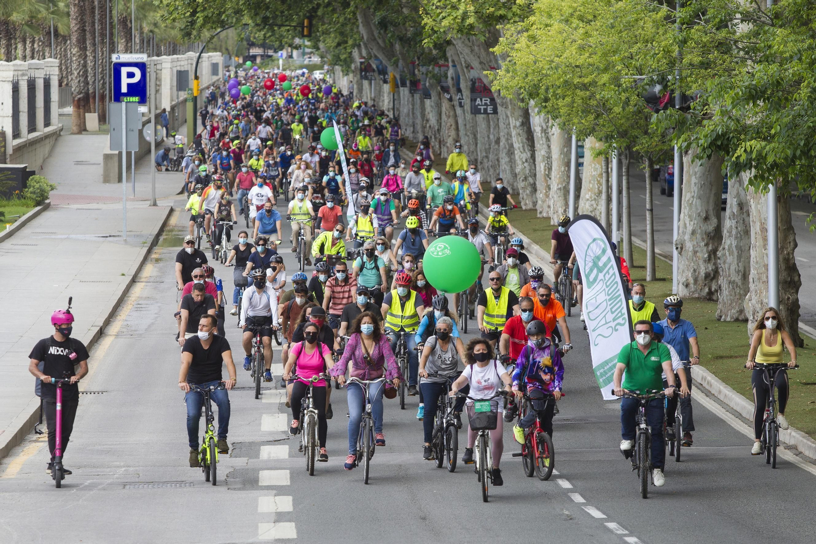 La marcha ciclista recorriendo el Paseo de los Curas. La marcha ciclista recorriendo el Paseo de los Curas.