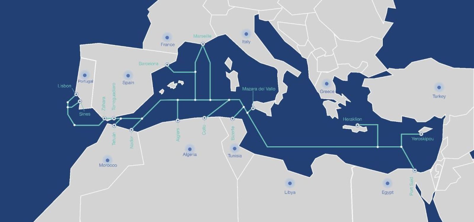 Mapa del cable Medusa.