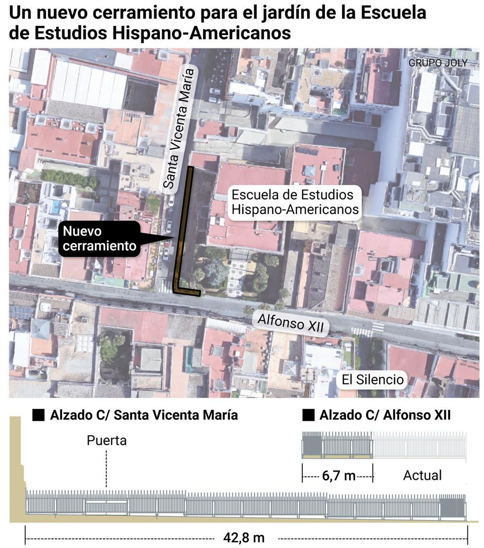 Nuevo cerramiento para el jardín de la Escuela de Estudios hispano
