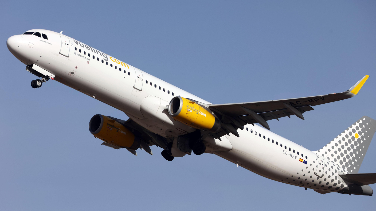Un avión de Vueling despegando de Jerez.