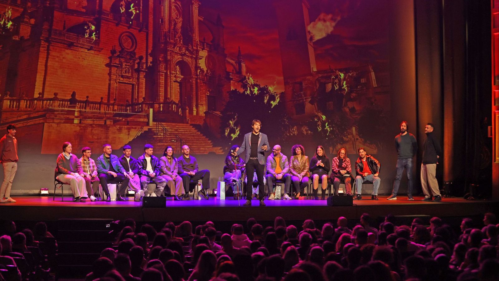 Juan Dávila, ayer por la tarde en el Teatro Villamarta de Jerez.