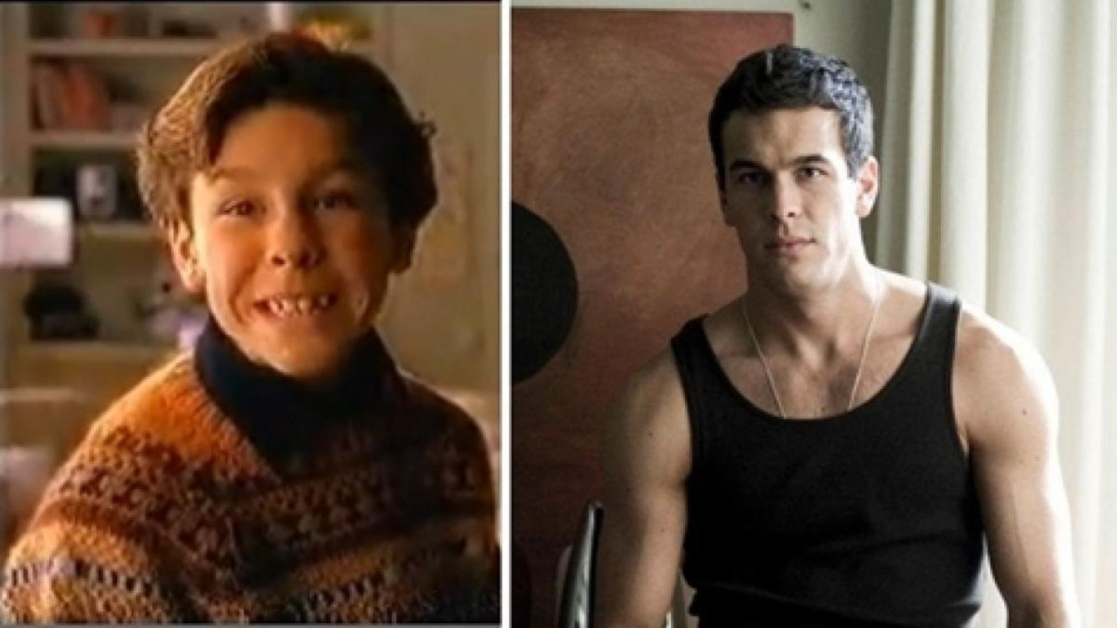 Cuando era niño, en un anuncio de Telepizza (izquierda).