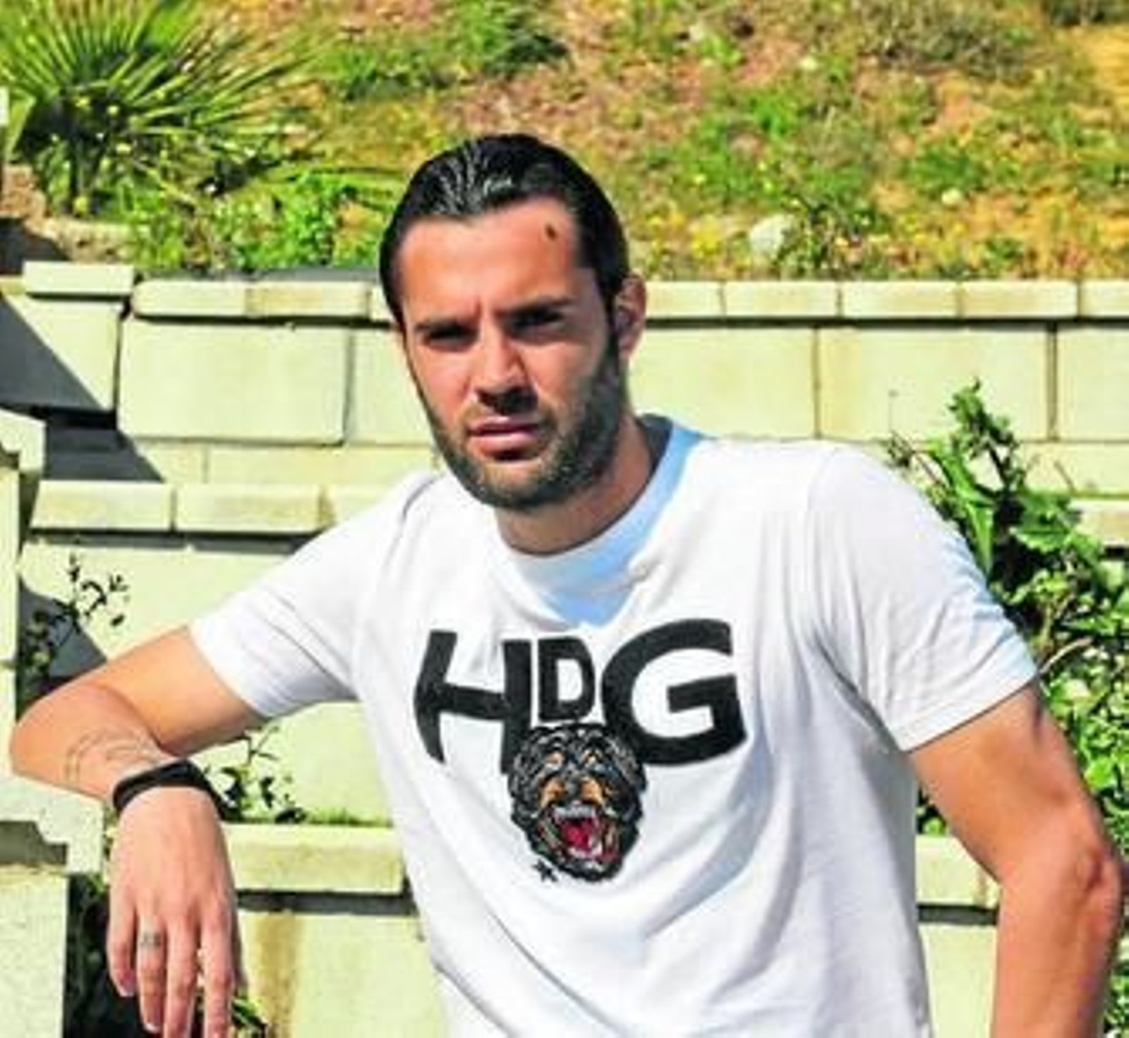 Sergio Sánchez posa en el Ciudad de Málaga.