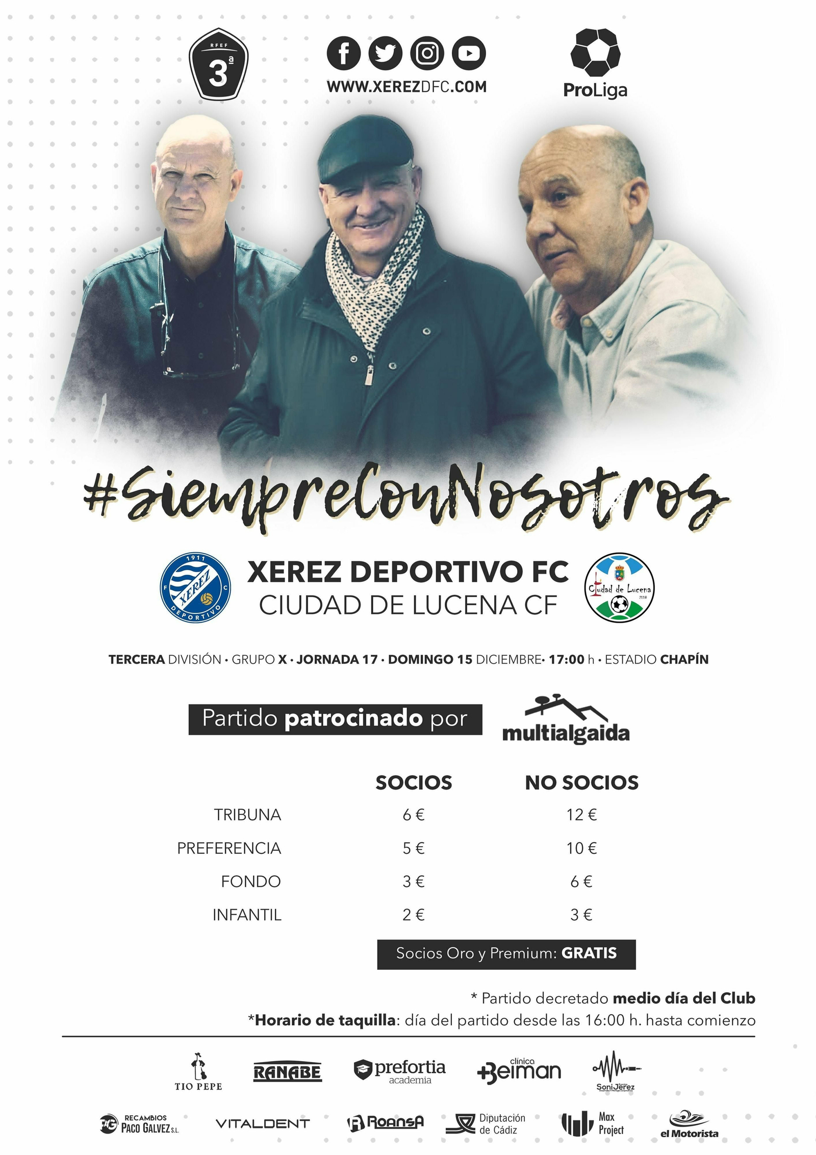 Cartel del encuentro del Xerez DFC-Ciudad de Lucena, dedicado a Juan Bellido.
