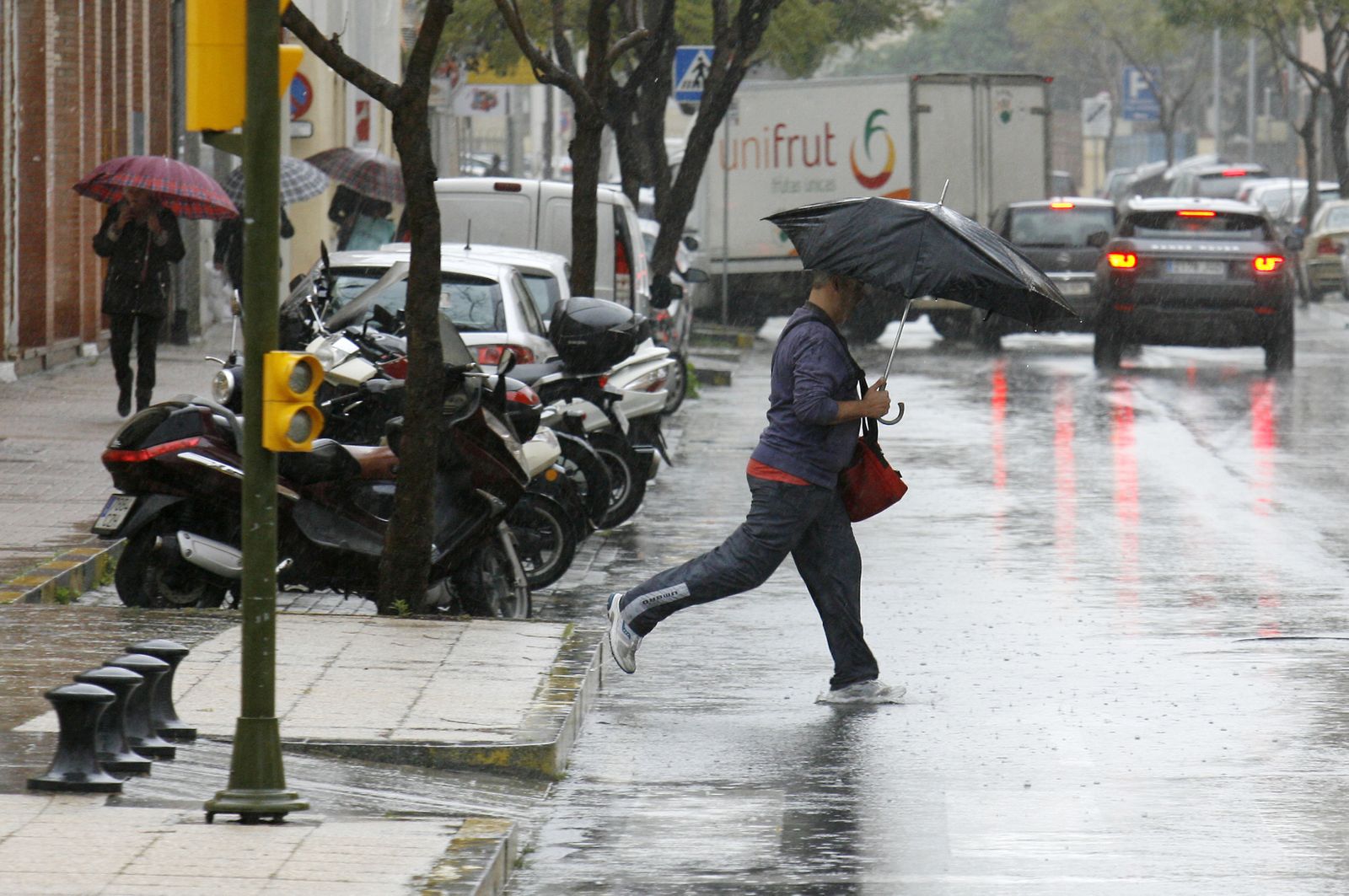 Lluvia en Huelva, en una imagen de archivo.