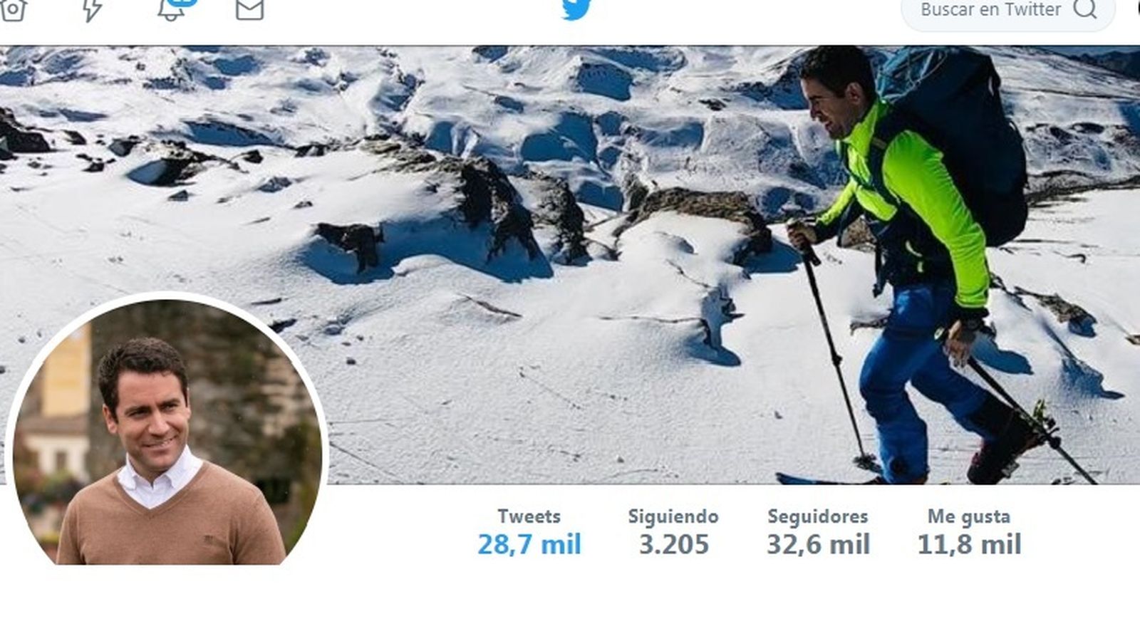 Perfil de Twitter de García Egea, en Sierra Nevada.