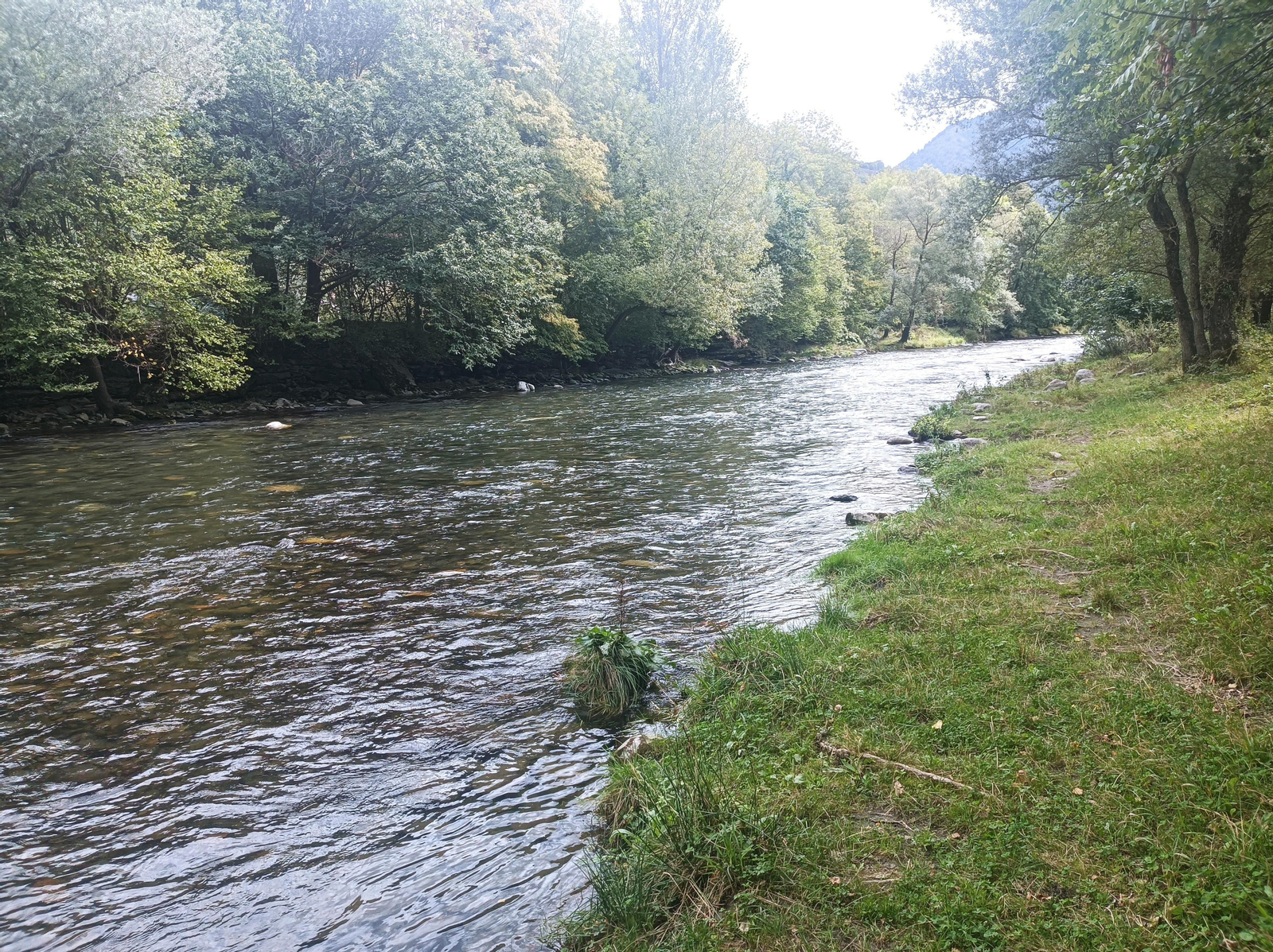 Por la orilla del río Garona.