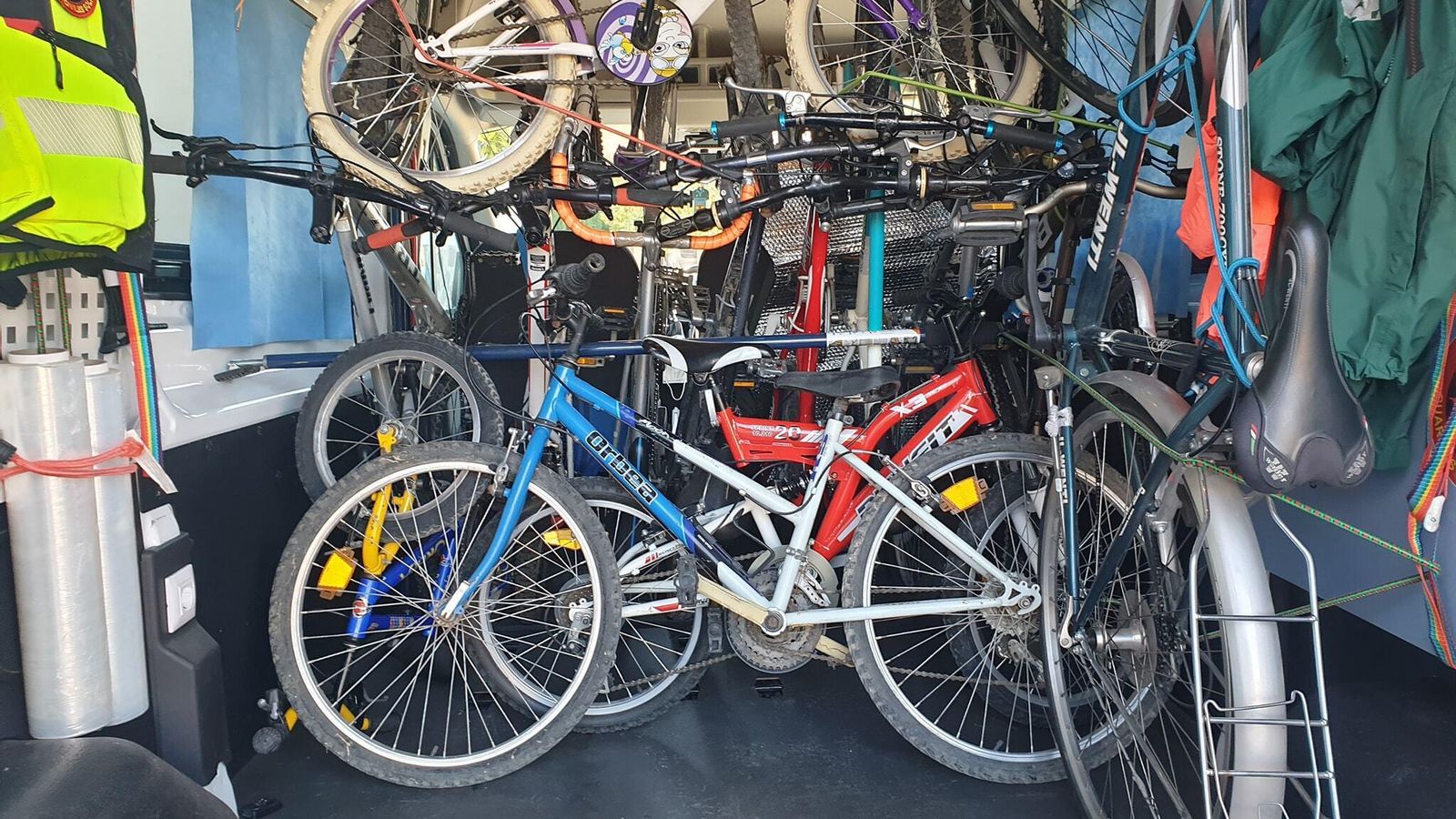 Parte de las bicicletas donadas a las Mercedarias de la Caridad de San Isidro.