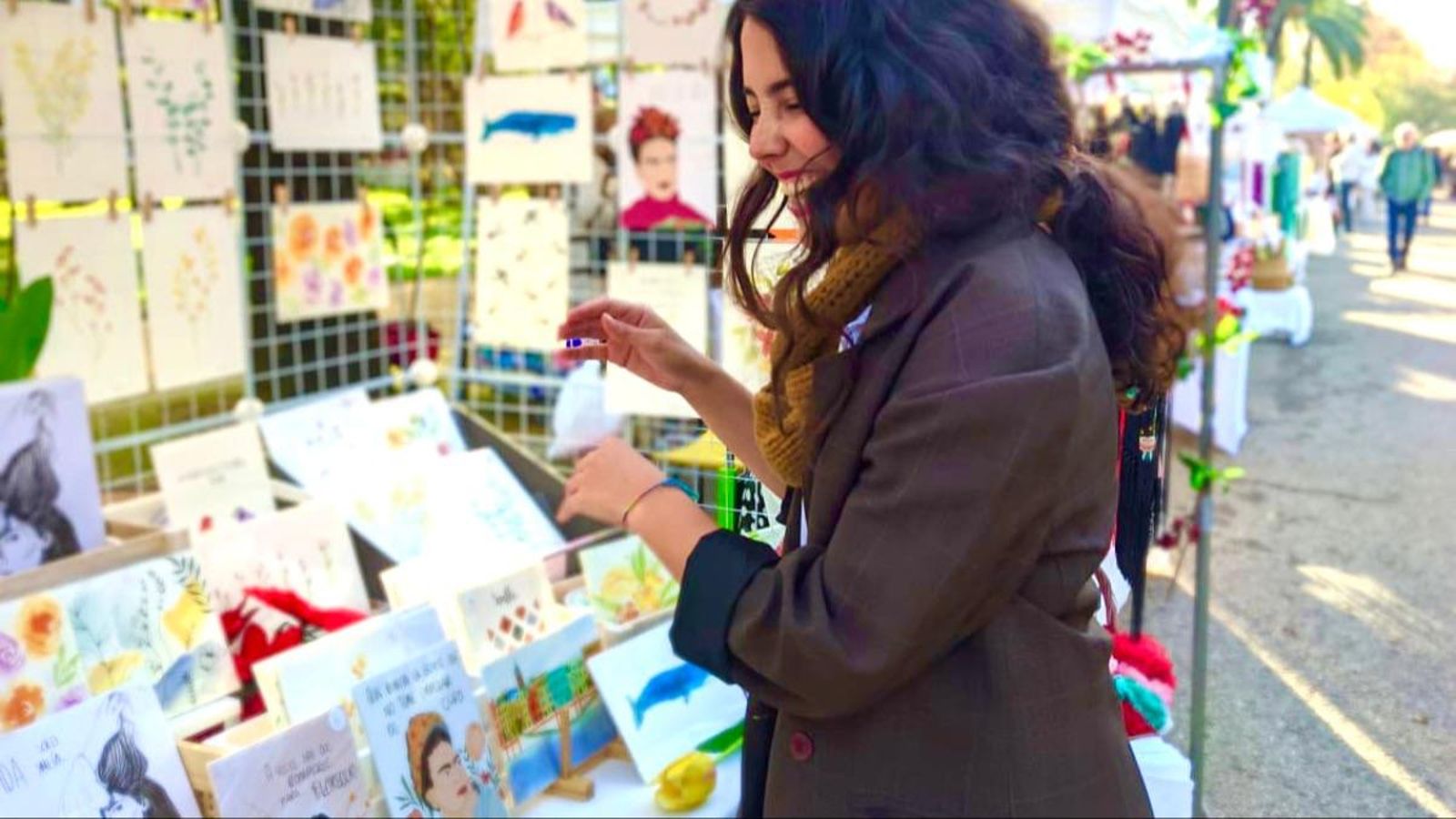 Violeta durante uno de los mercados