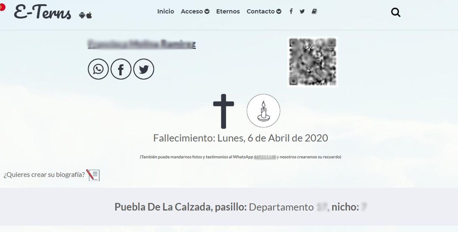 Una captura de la web E-Terns