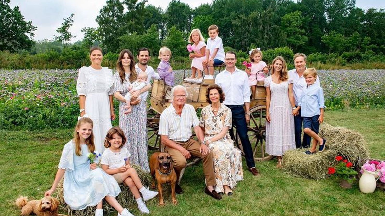 Foto oficial de la familia real sueca este verano.