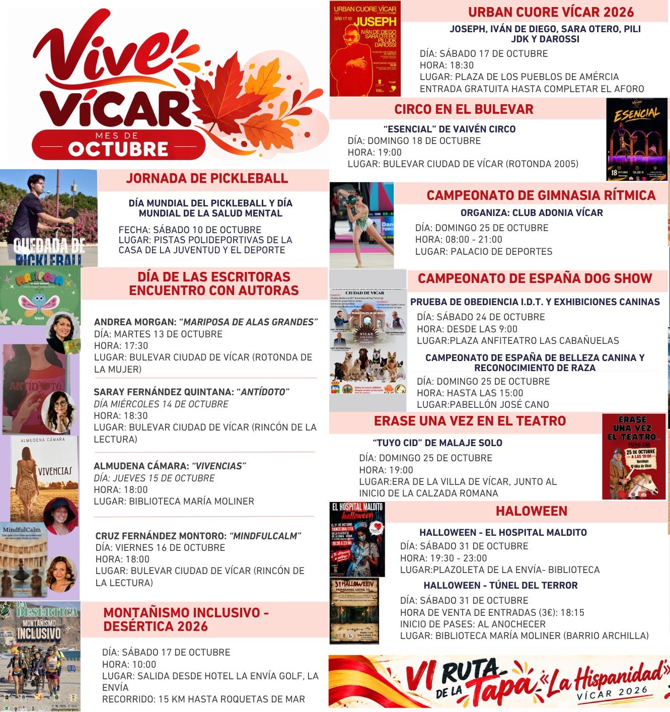 Vícar llena el otoño de cultura con música urbana, espectáculos familiares y actividades de Halloween