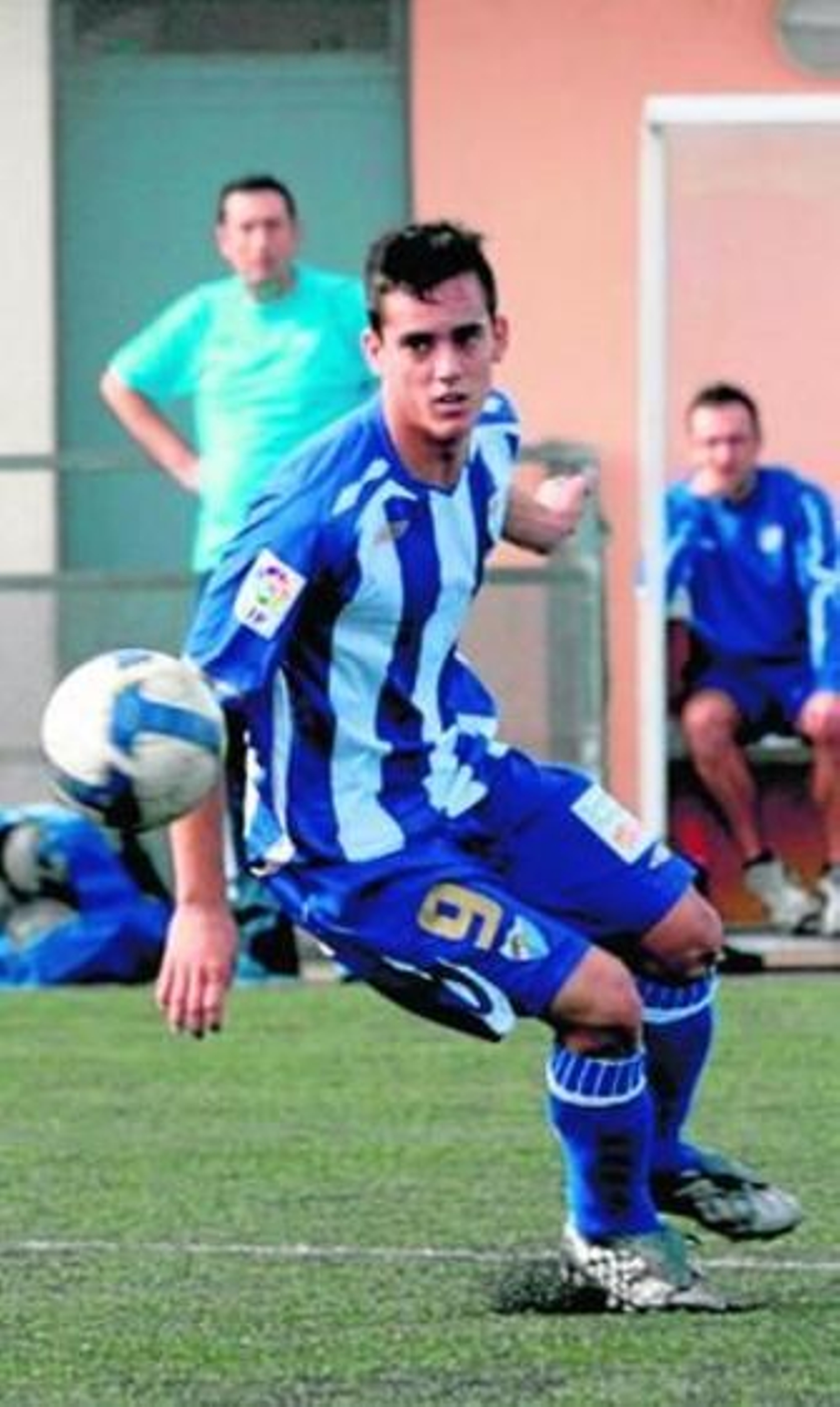 Juanmi, en un partido de esta temporada con el equipo juvenil de División de Honor.