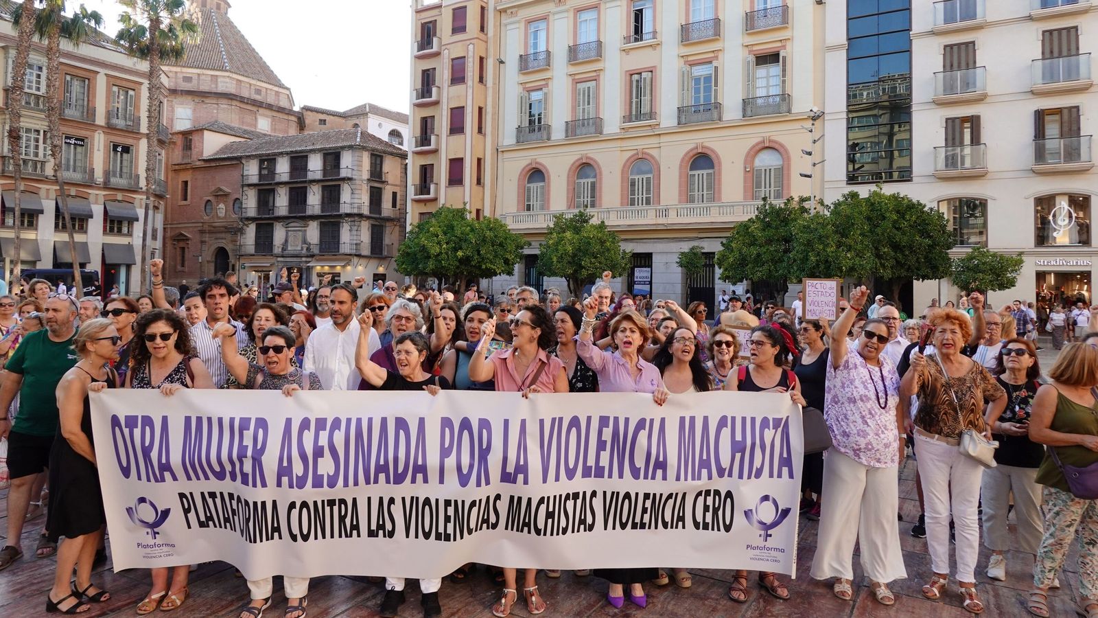 Manifestación en Málaga contra la violencia machista.